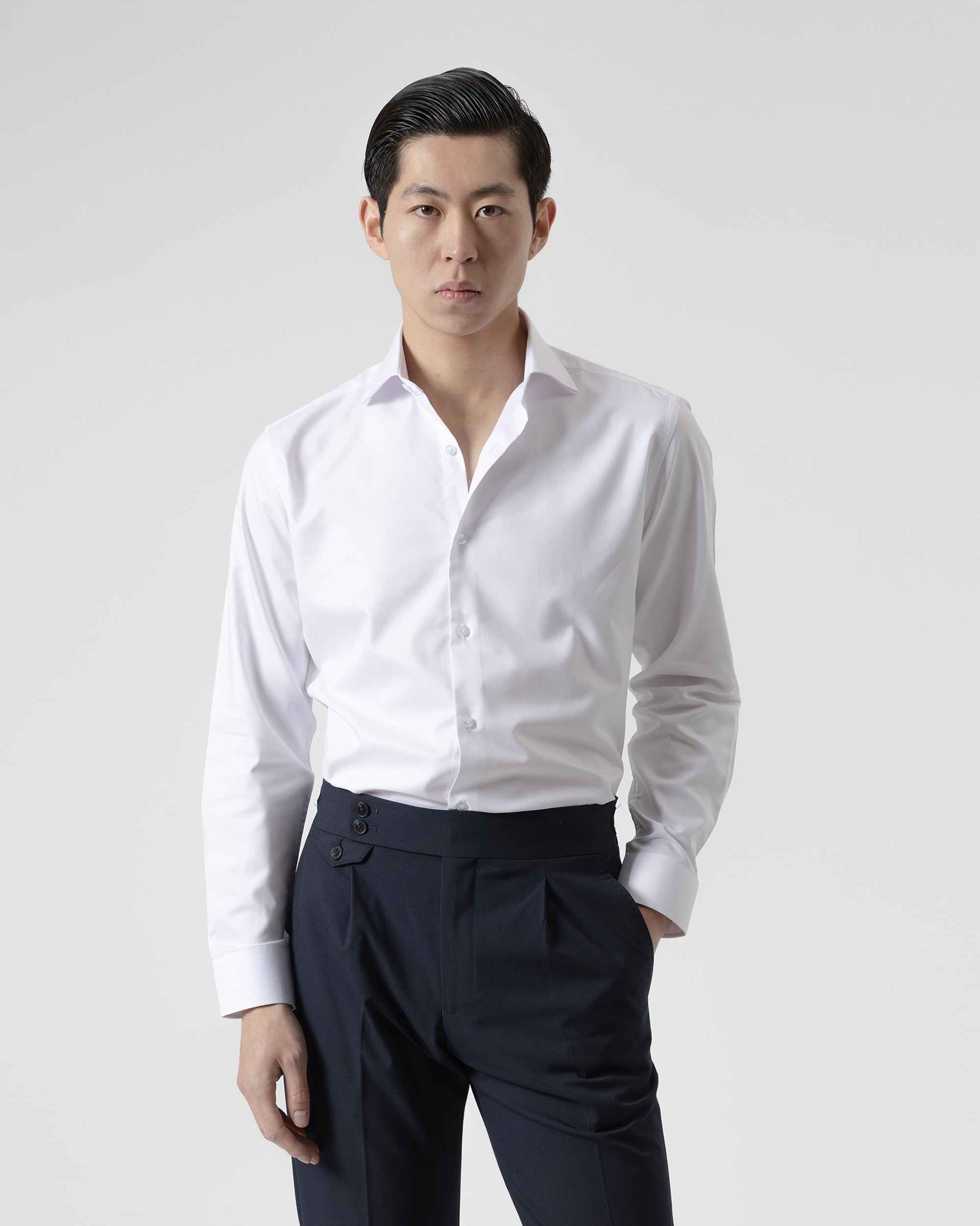 Imagem 0 de Camisa Formal Herringbone Regular Fit Branca