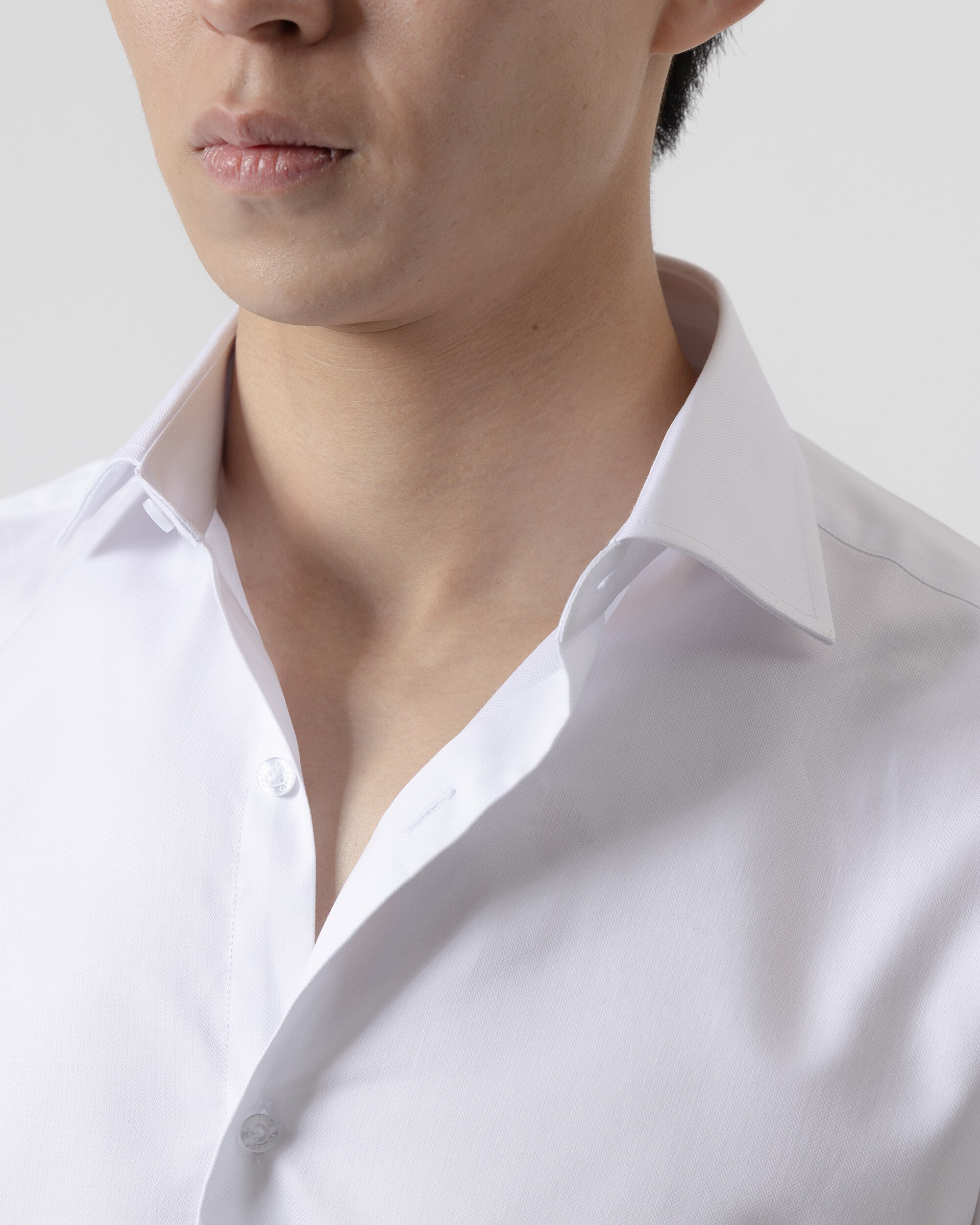 Camisa Formal Herringbone Regular Fit Branca Branco-3