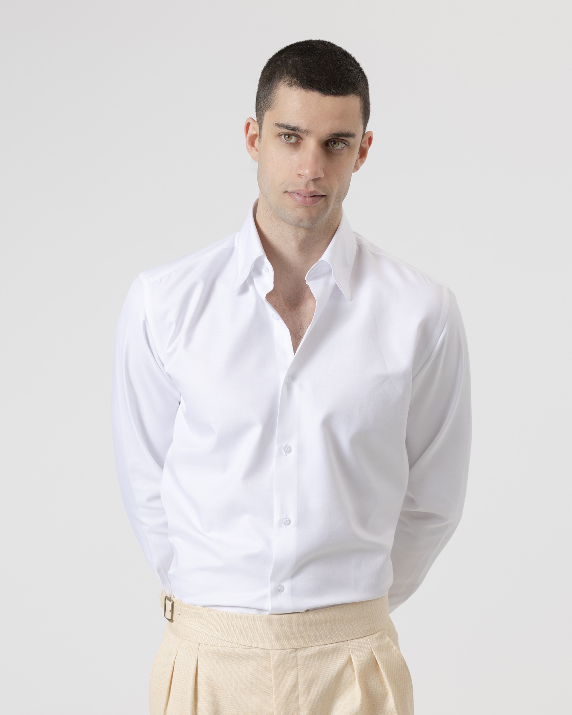 Camisa Lisa Regular Fit Branca Branco-2
