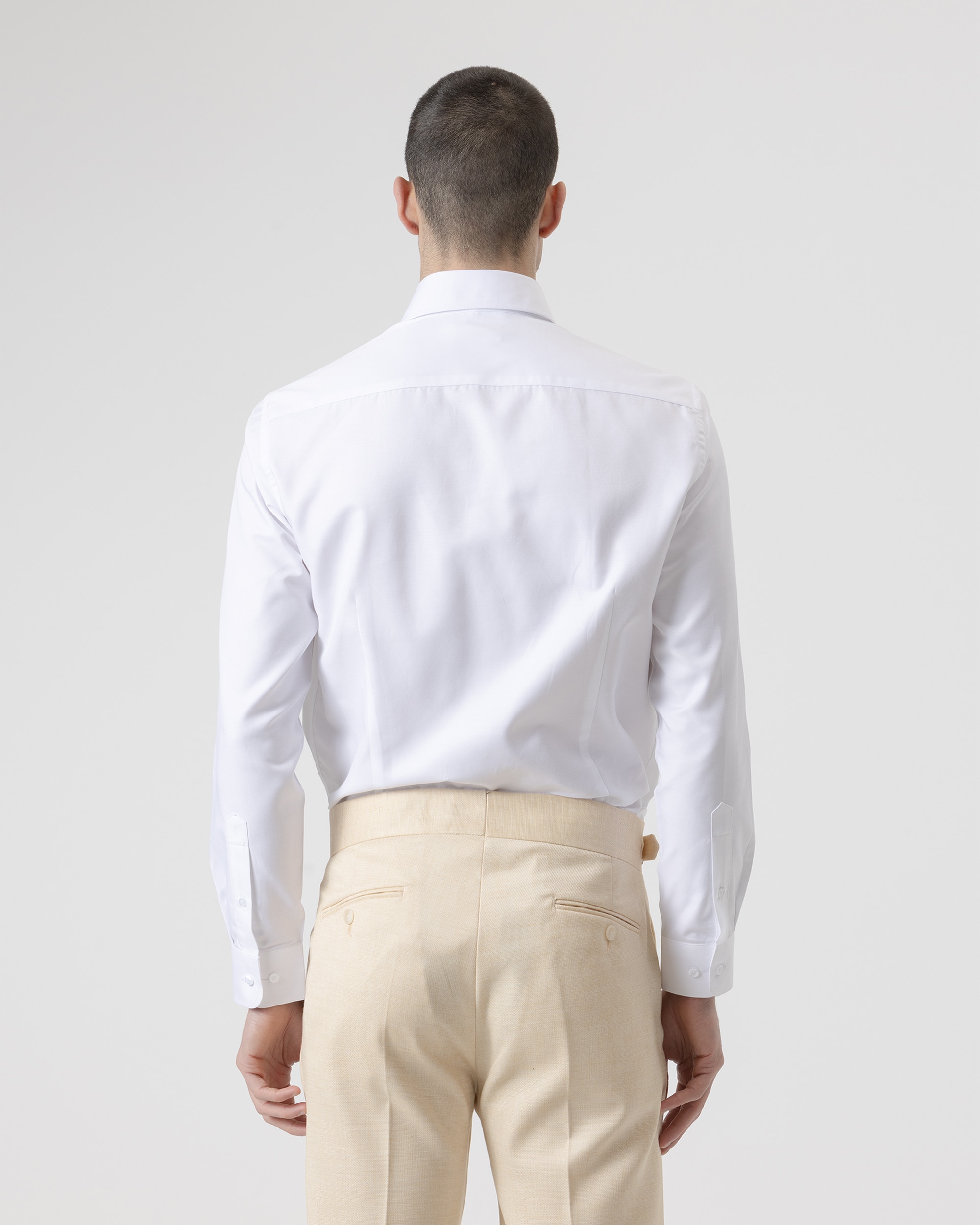 Camisa Lisa Regular Fit Branca Branco-4