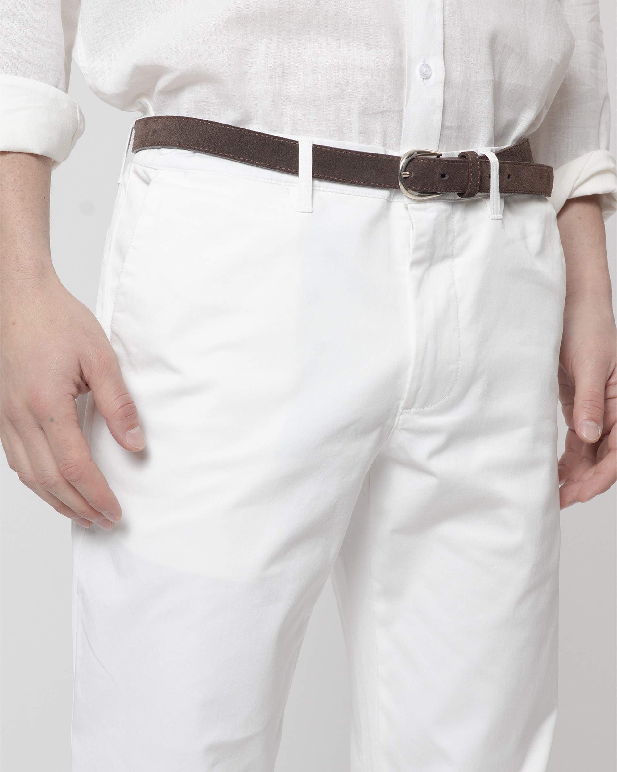Calças Chino Algodão Slim Fit Branco-marfim-3