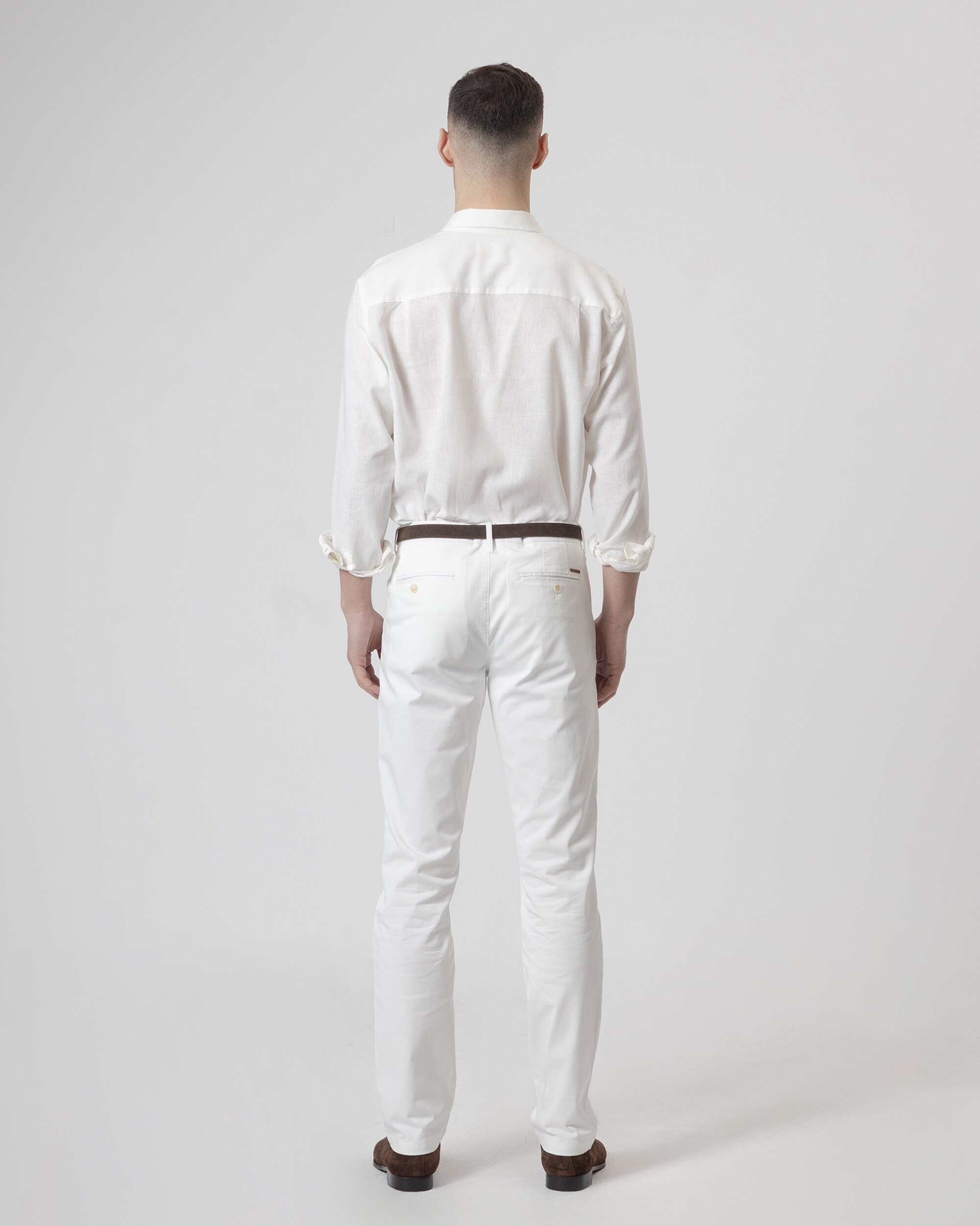 Calças Chino Algodão Slim Fit Branco-marfim-4