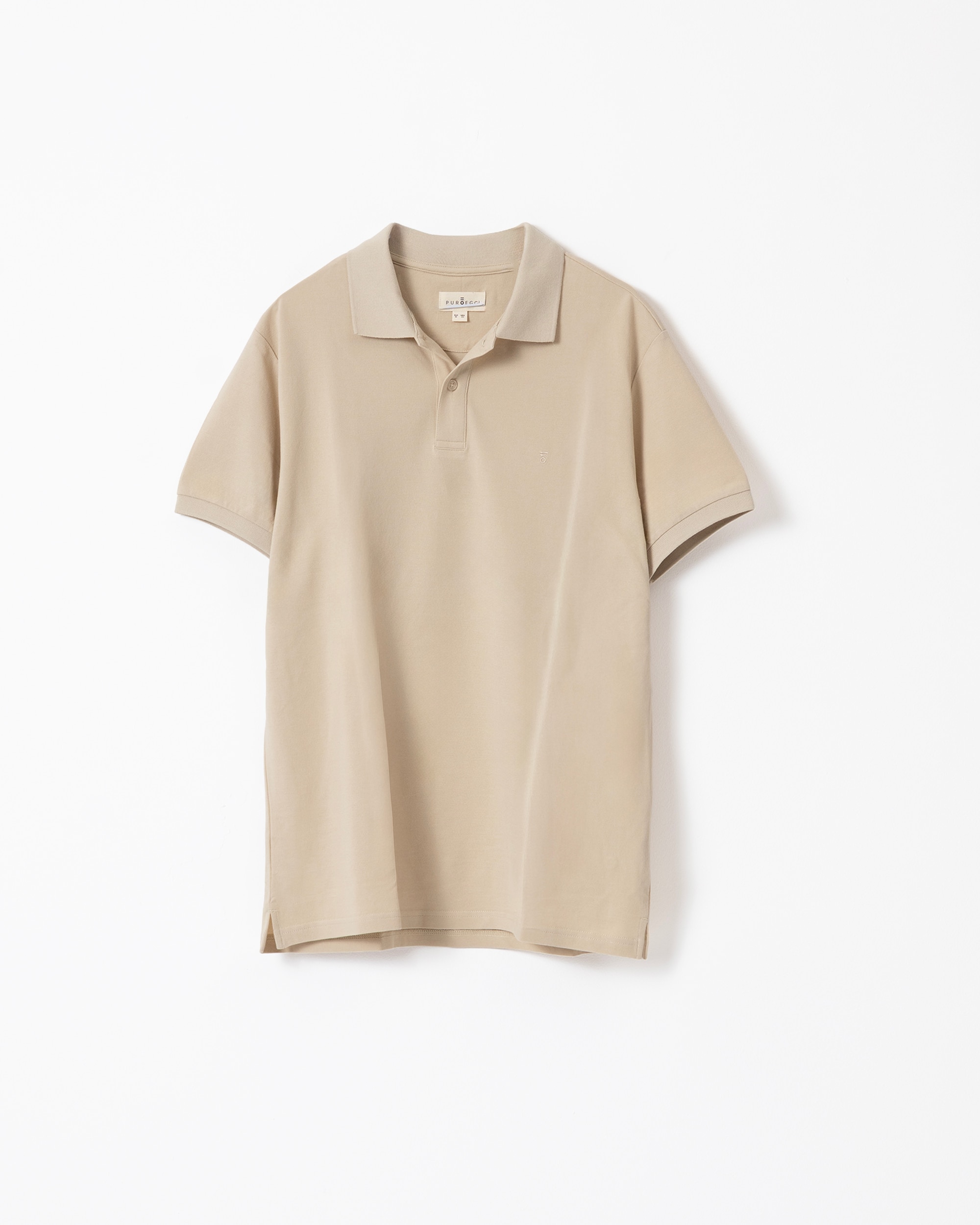Polo Básico Piqué em Algodão Slim Fit Areia-5