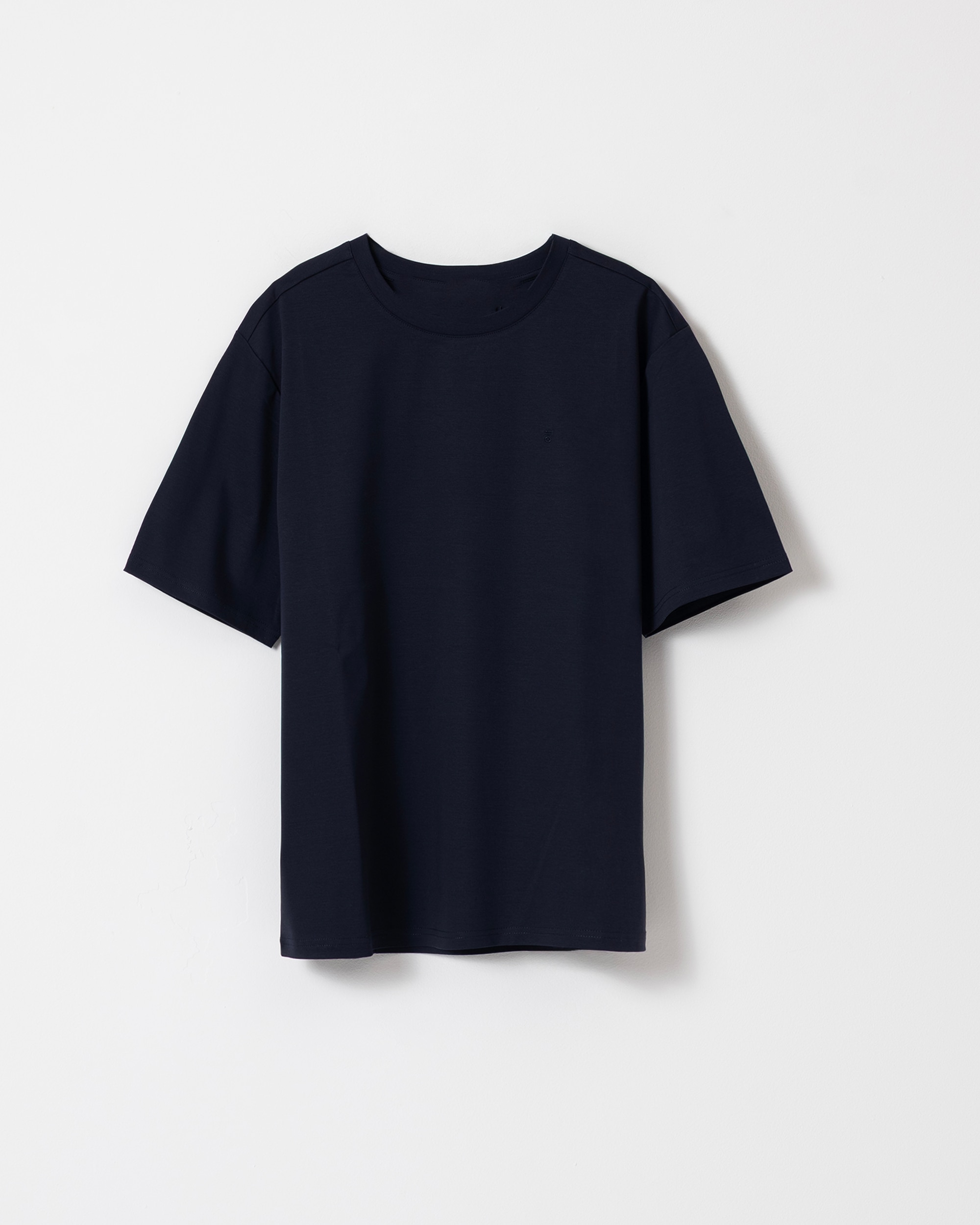 T-shirt Lisa Oversize em Algodão de Manga Curta Azul-marinho-5