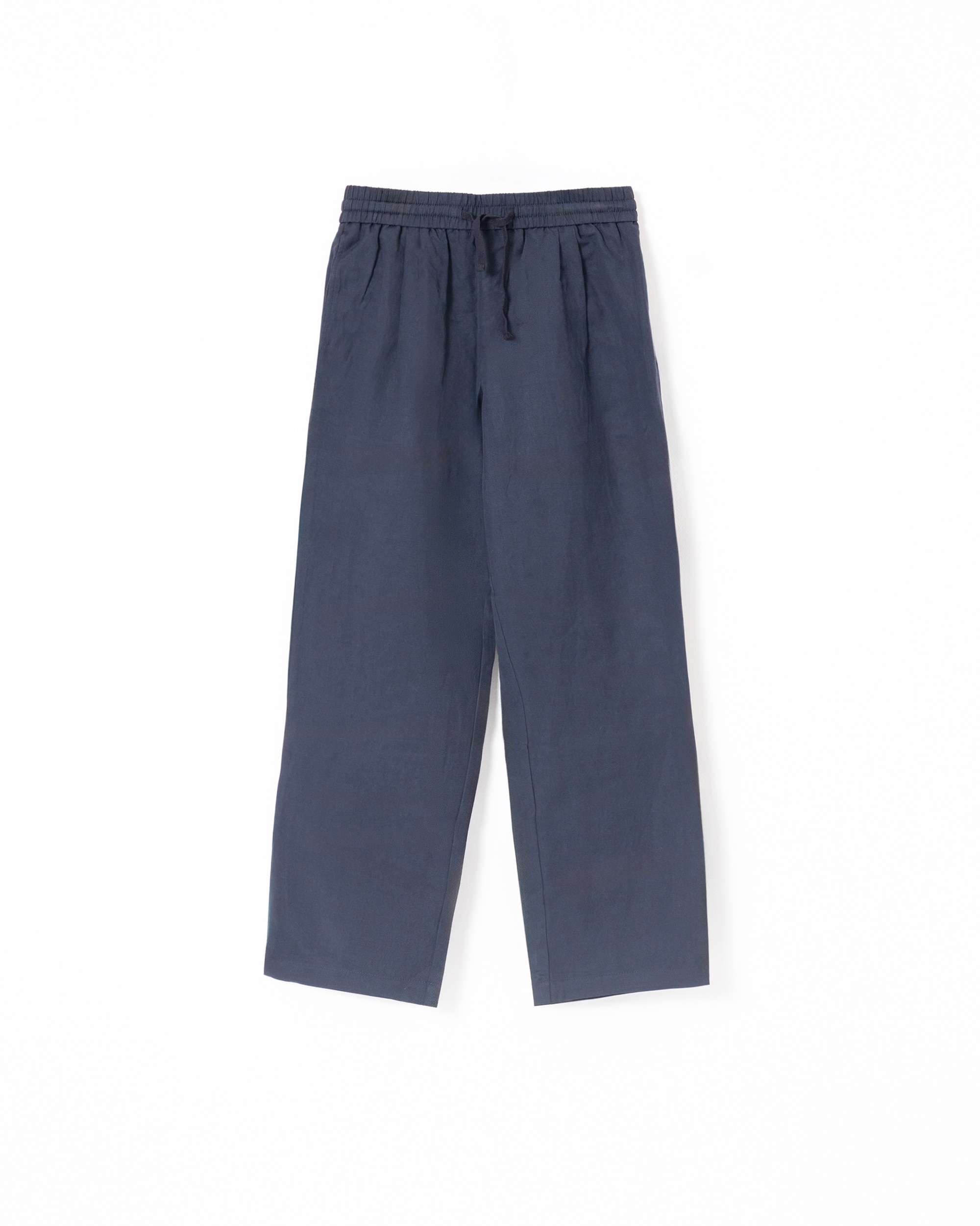 Calças Relaxed Fit com Cintura Elástica Azul-marinho-5