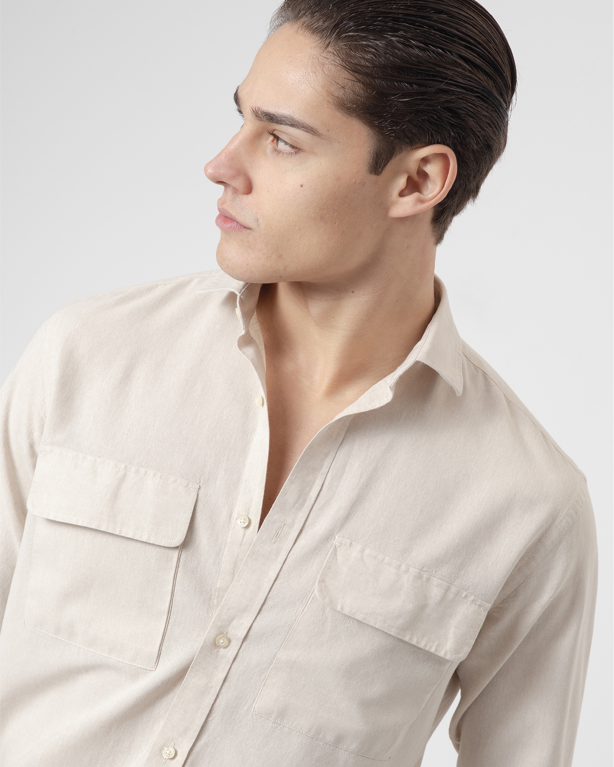 Camisa Set em Castanho-claro Castanho-claro-3