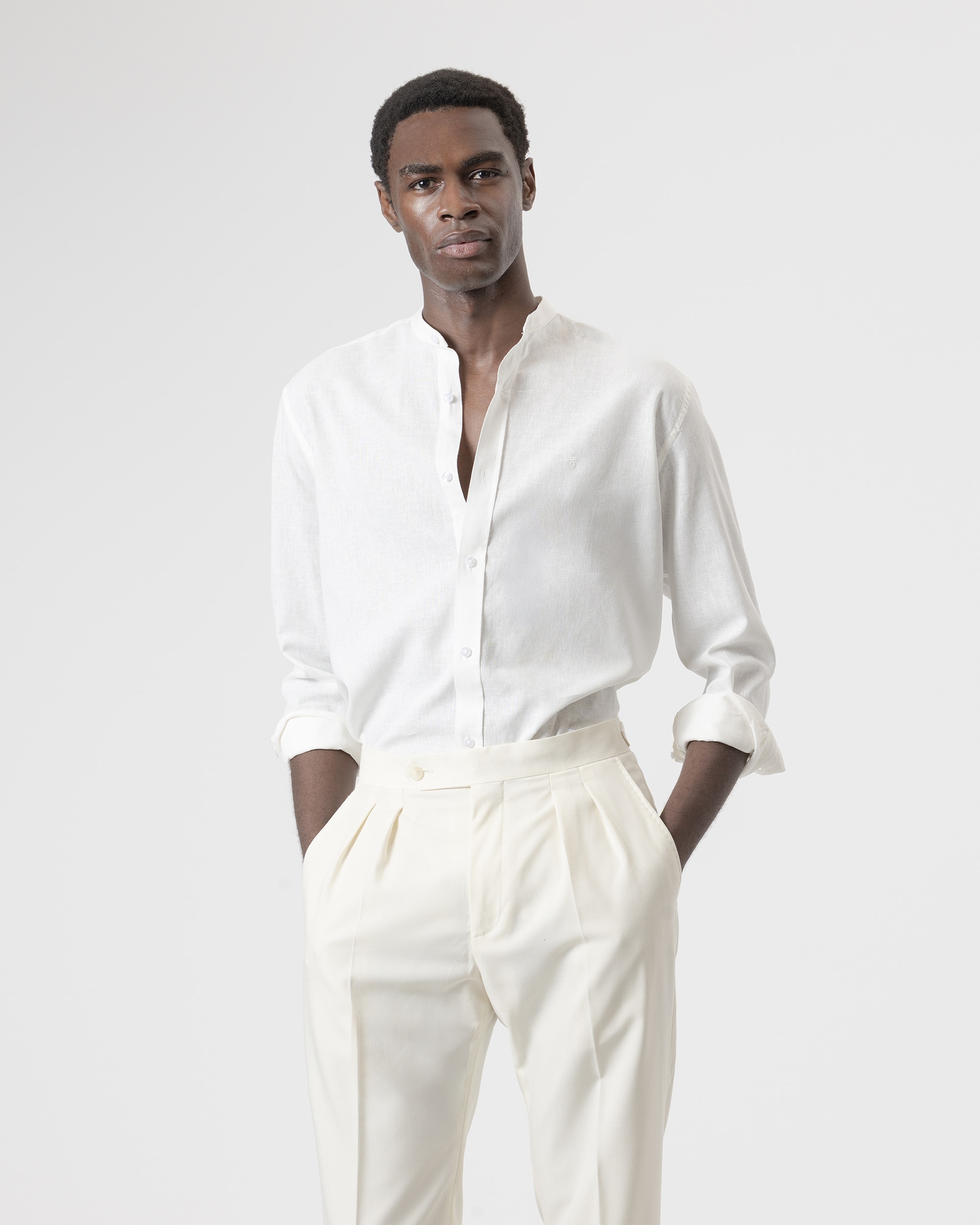 Imagem 0 de Camisa de Gola À Padre em Linho Algodão Relaxed Fit