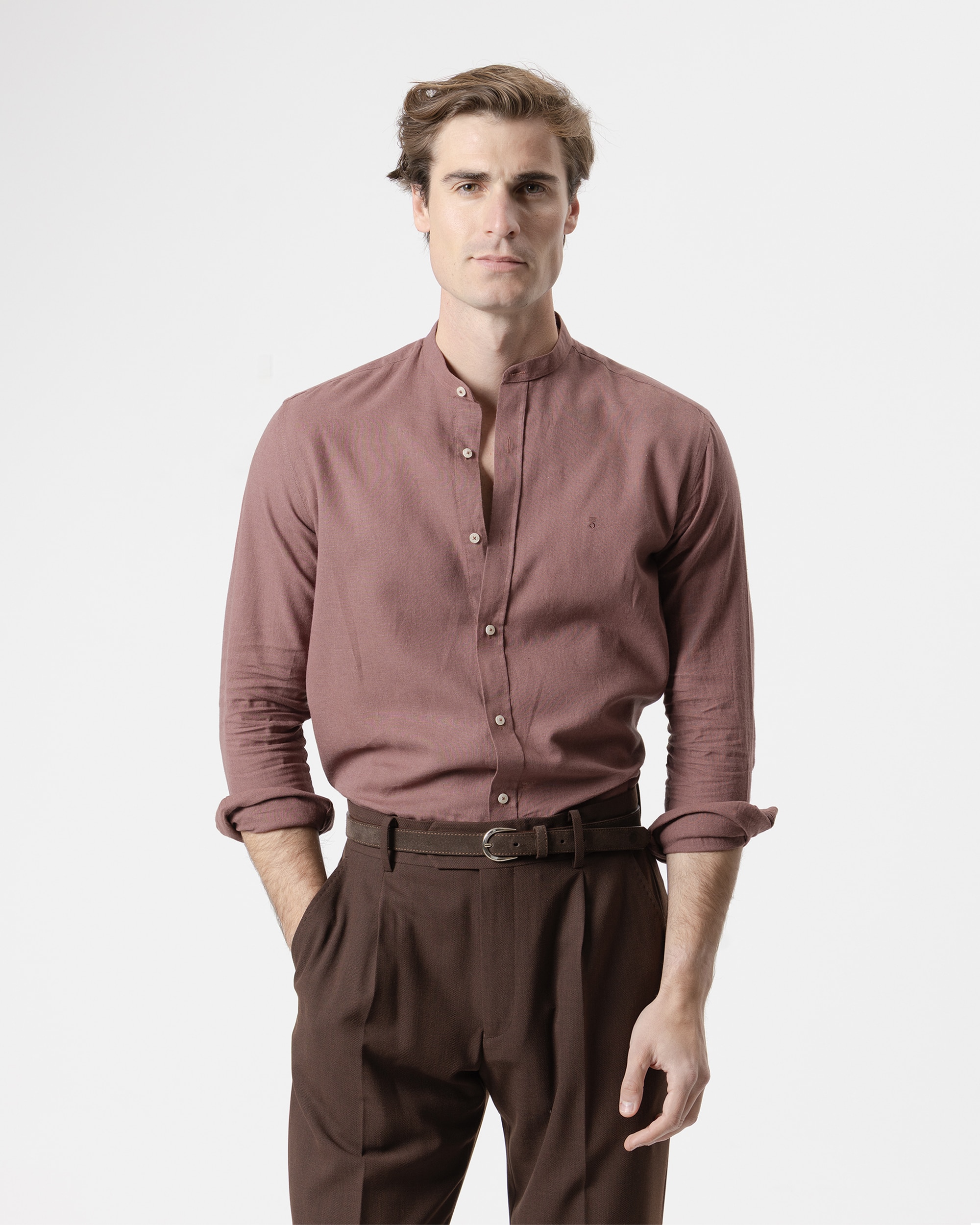 Imagem 0 de Camisa de Gola À Padre em Linho Algodão Relaxed Fit