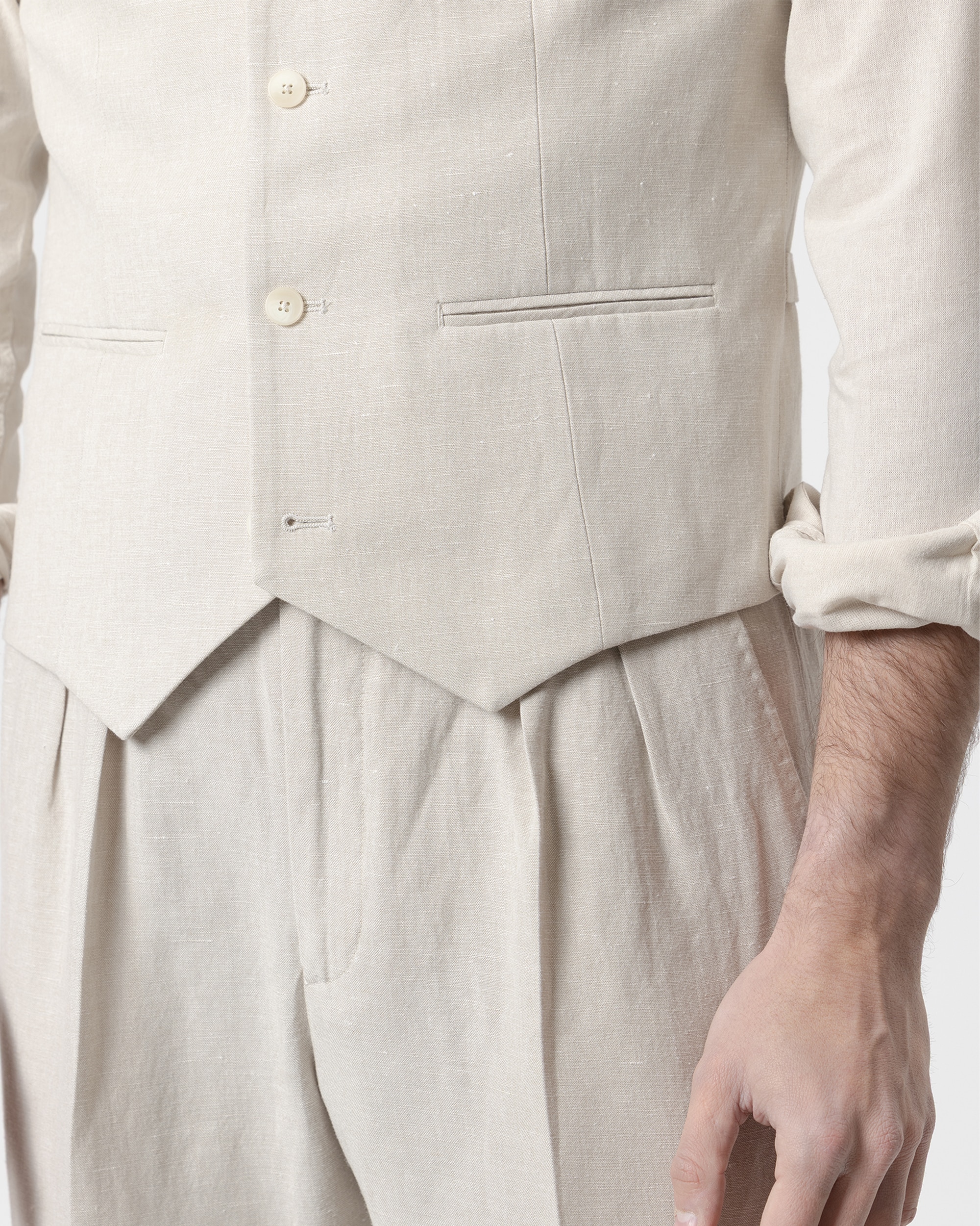 Colete Formal Classic Fit Areia-3