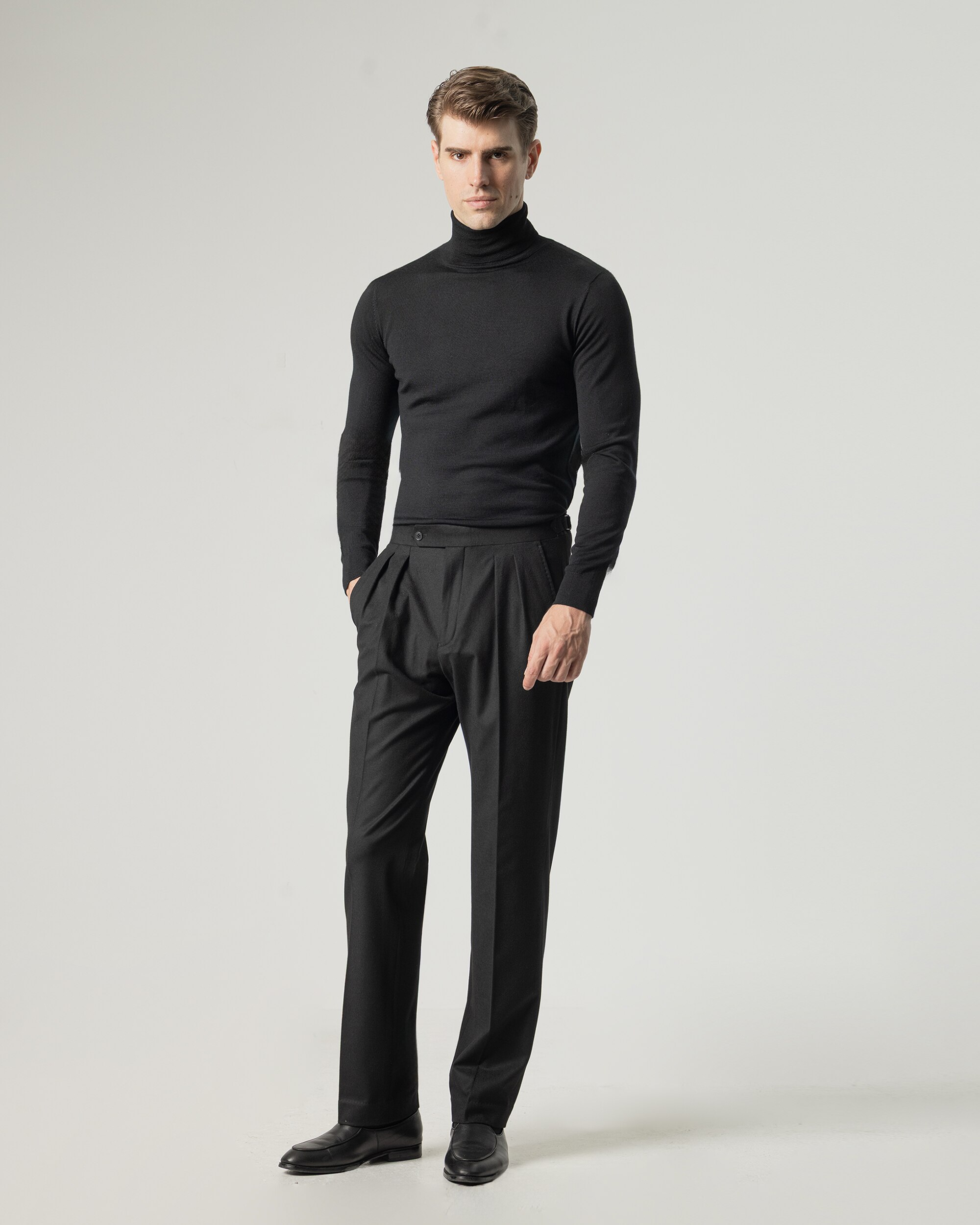 Calças Soft Relaxed Fit Preto-2