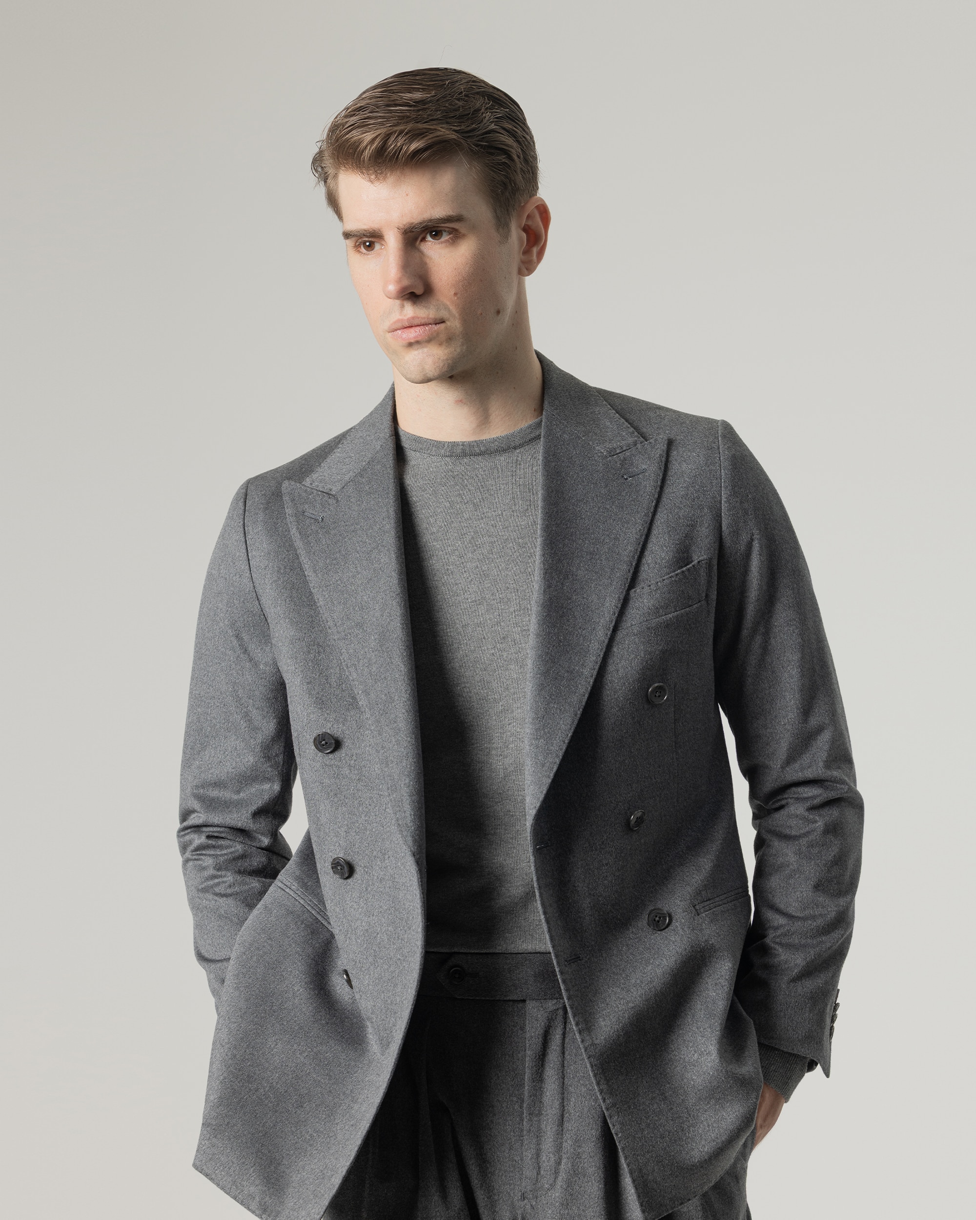 Blazer Cruzado Slim Fit Cinzento-3