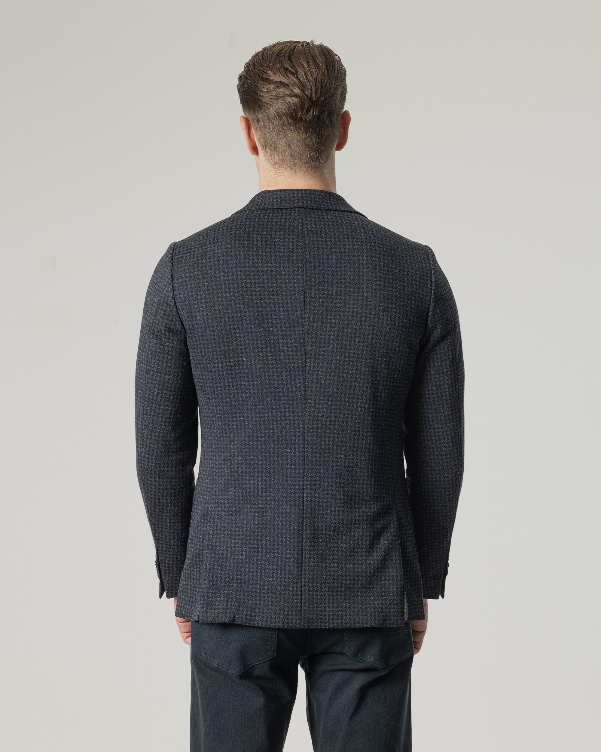 Blazer Pied-de-poule Slim Fit Azul-marinho-4