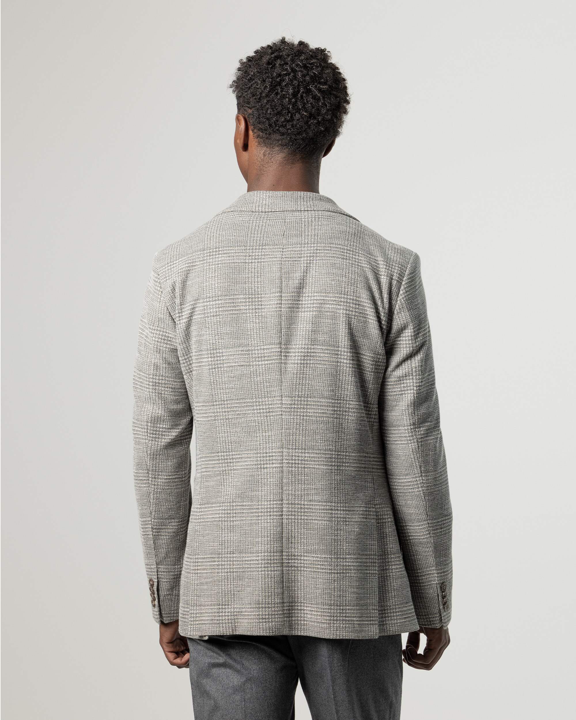 Blazer Príncipe de Gales Slim Fit Cinzento-4