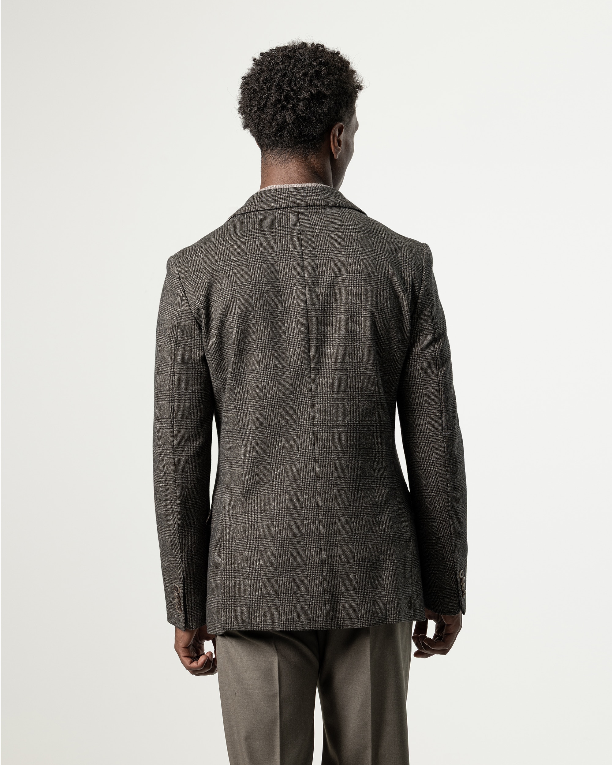 Blazer Aos Quadrados Gales Slim Fit Castanho-escuro-4