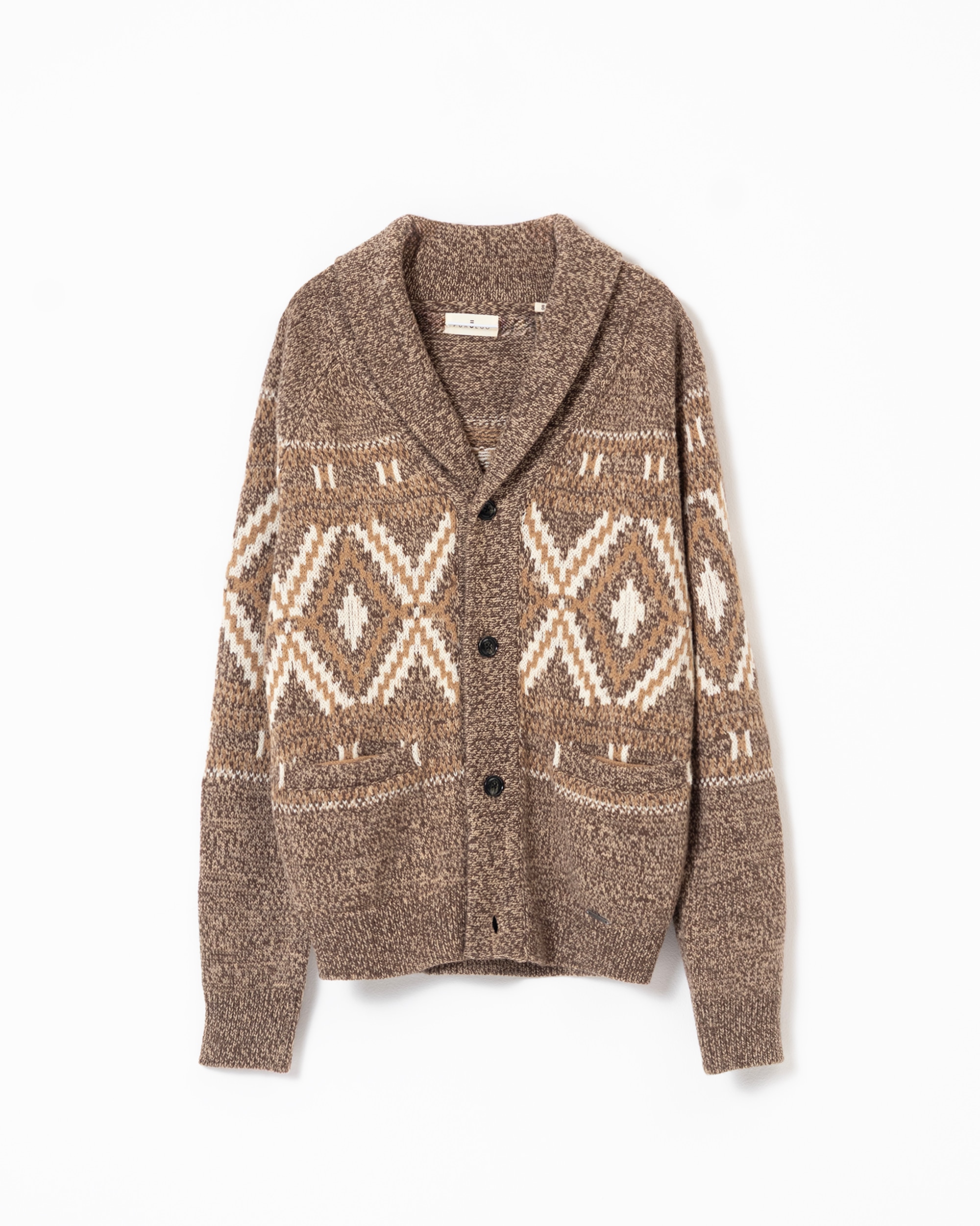 Cardigan Jacquard Castanho-claro-5