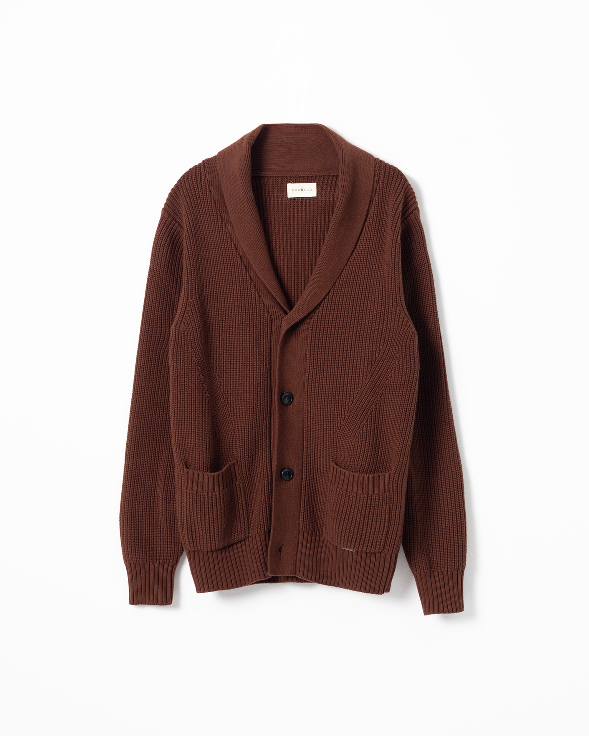 Cardigan Canelado com Gola Xaile Terracota-5