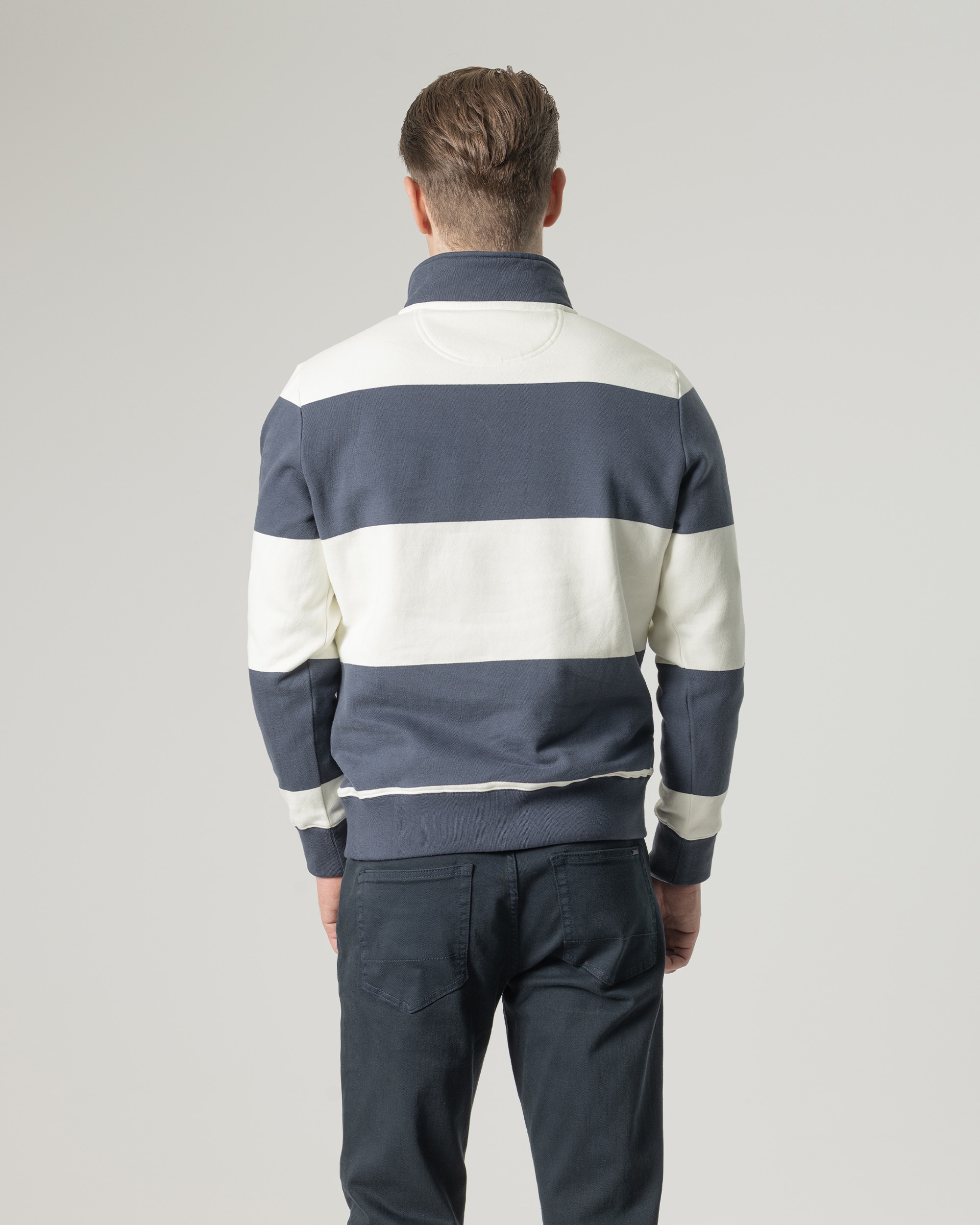 Sweatshirt Franjas Gola Fecho Zip Azul-marinho-4