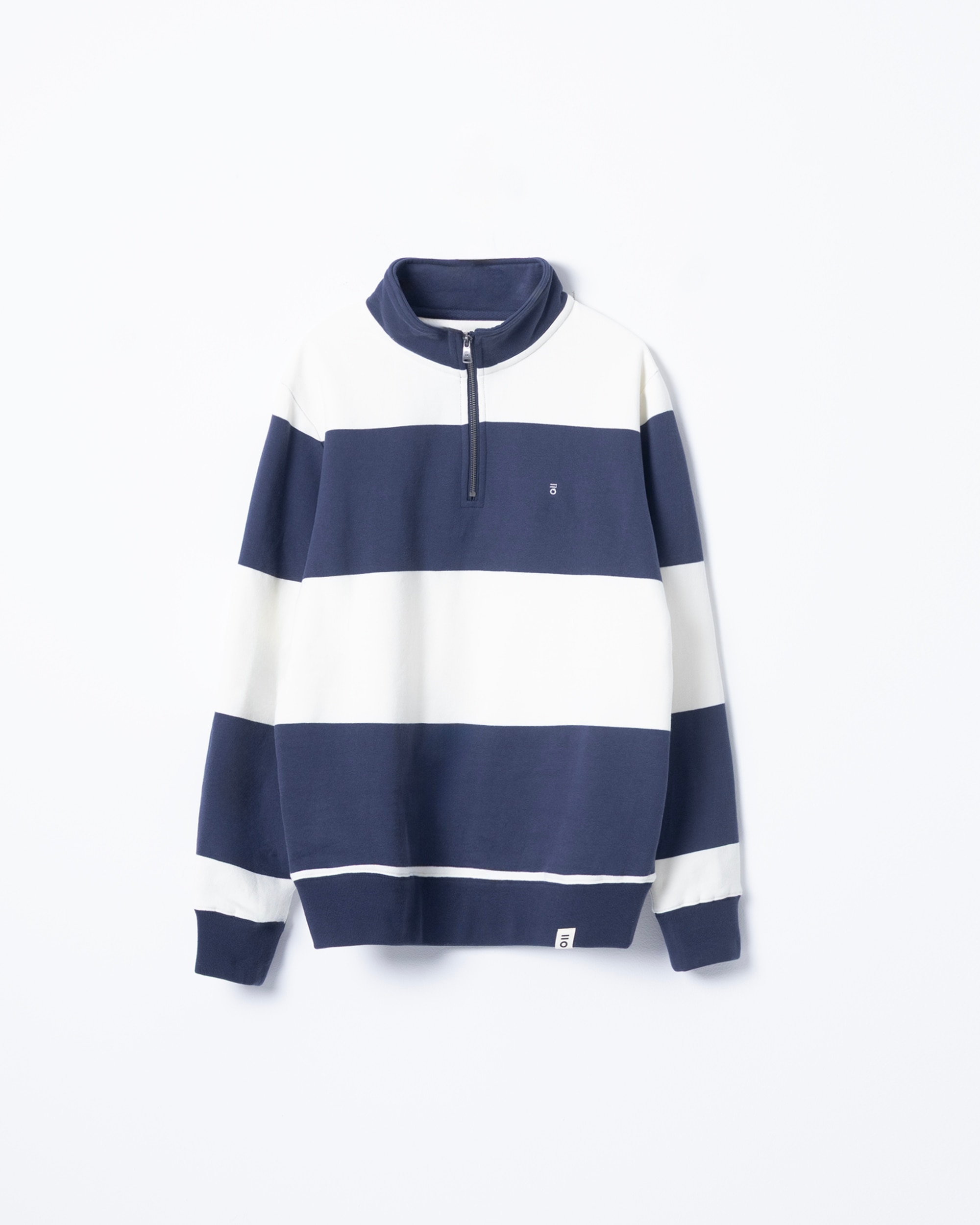 Sweatshirt Franjas Gola Fecho Zip Azul-marinho-5