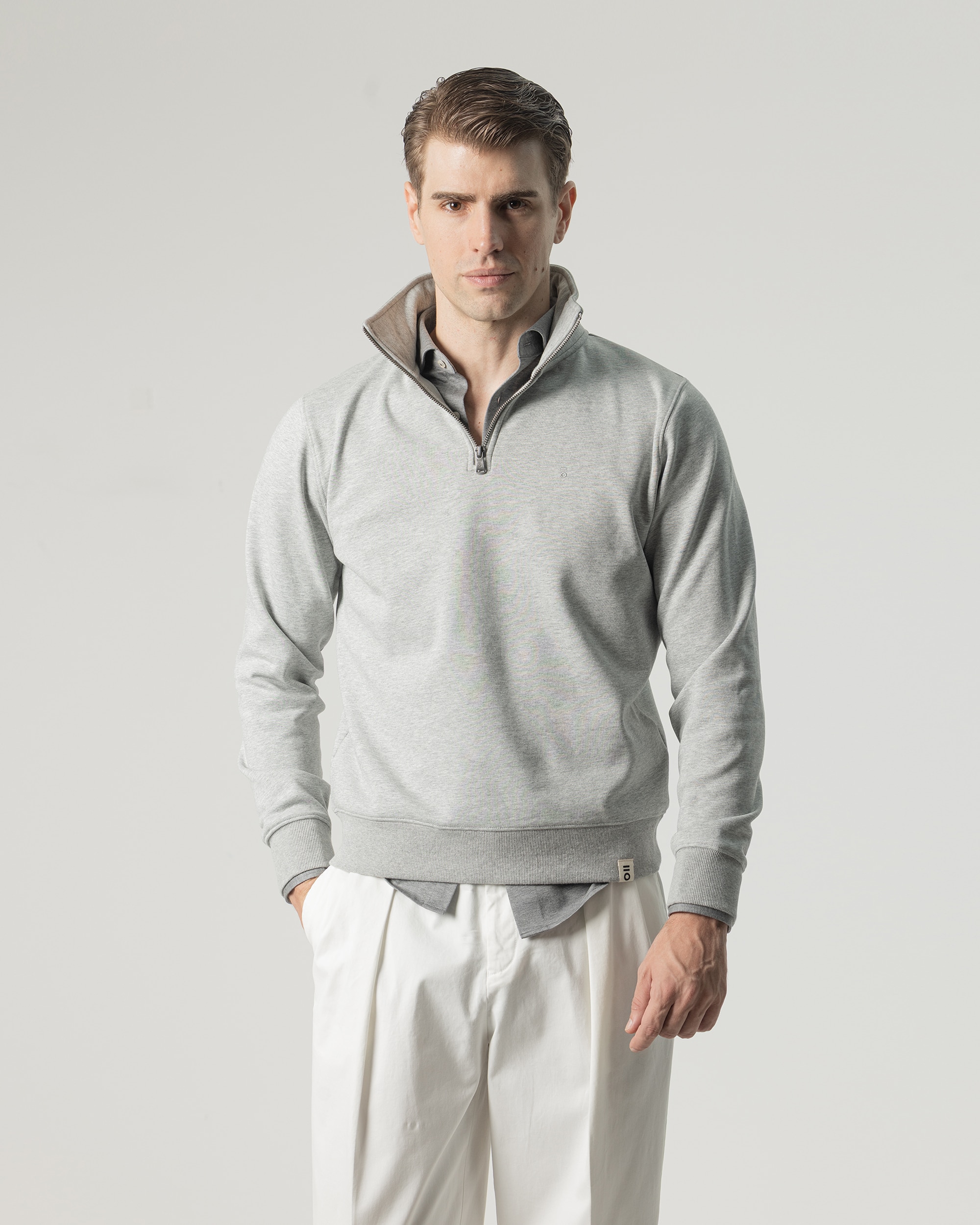 Imagem 0 de Sweatshirt Interlock com Gola e Fecho Zip