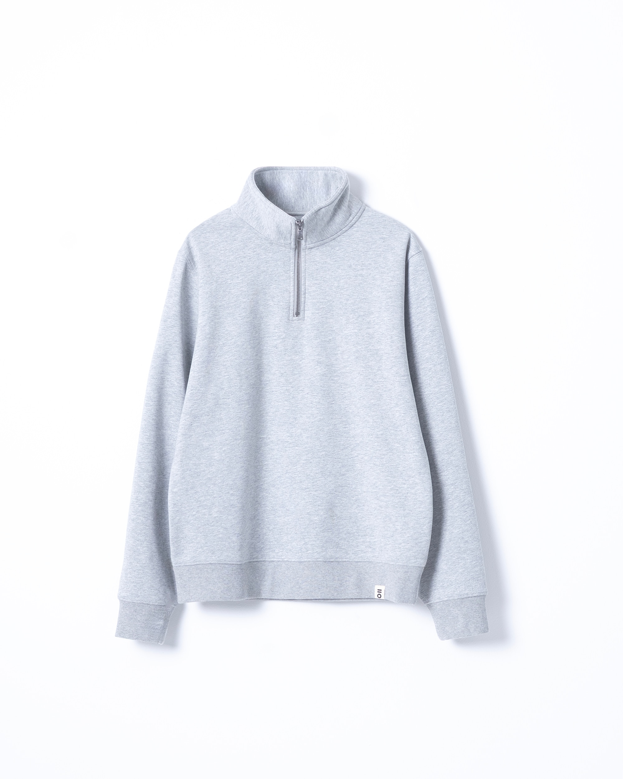 Sweatshirt Interlock com Gola e Fecho Zip Cinzento-claro-5