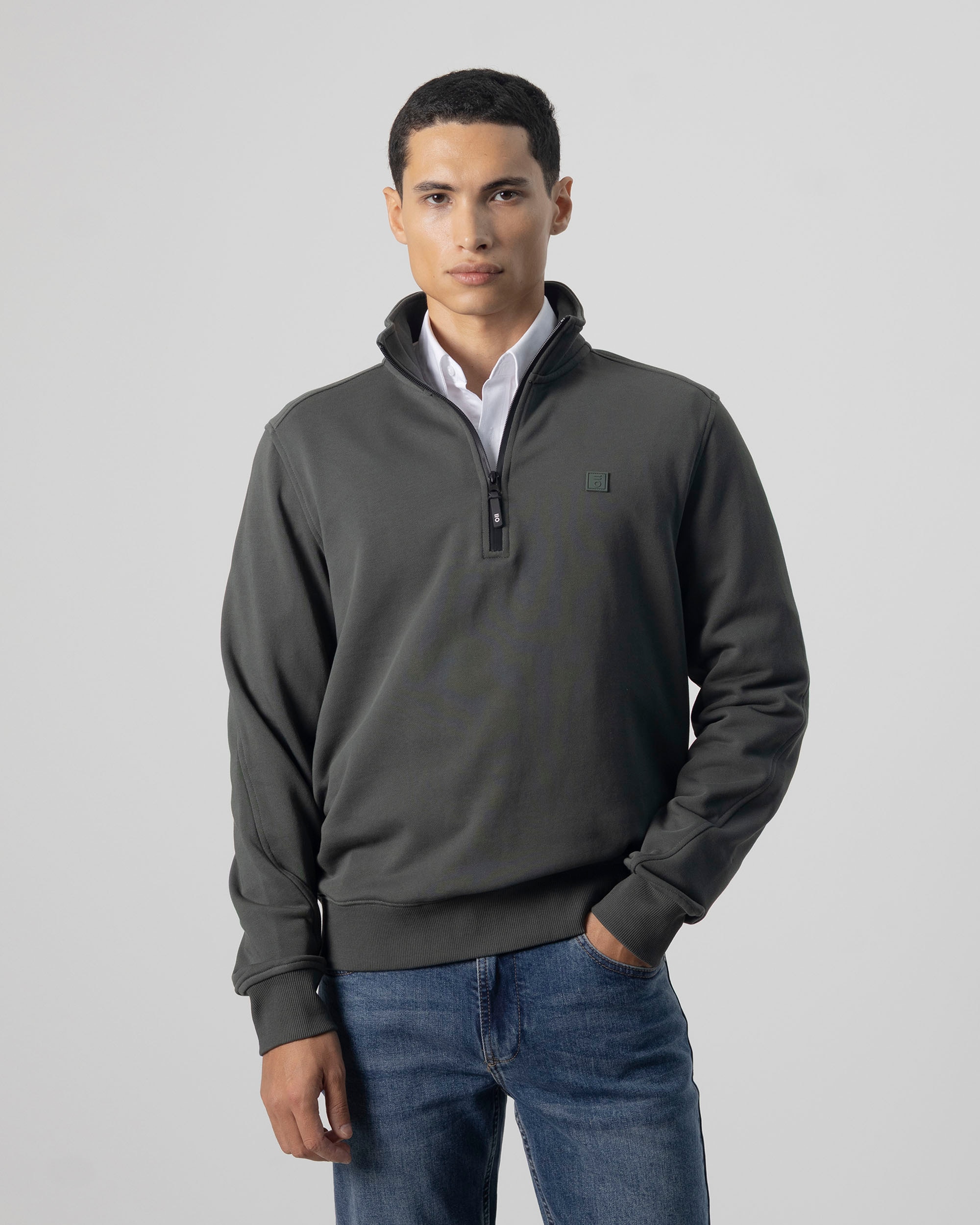 Imagem 0 de Sweatshirt Gola Mock com Fecho Zip Médio