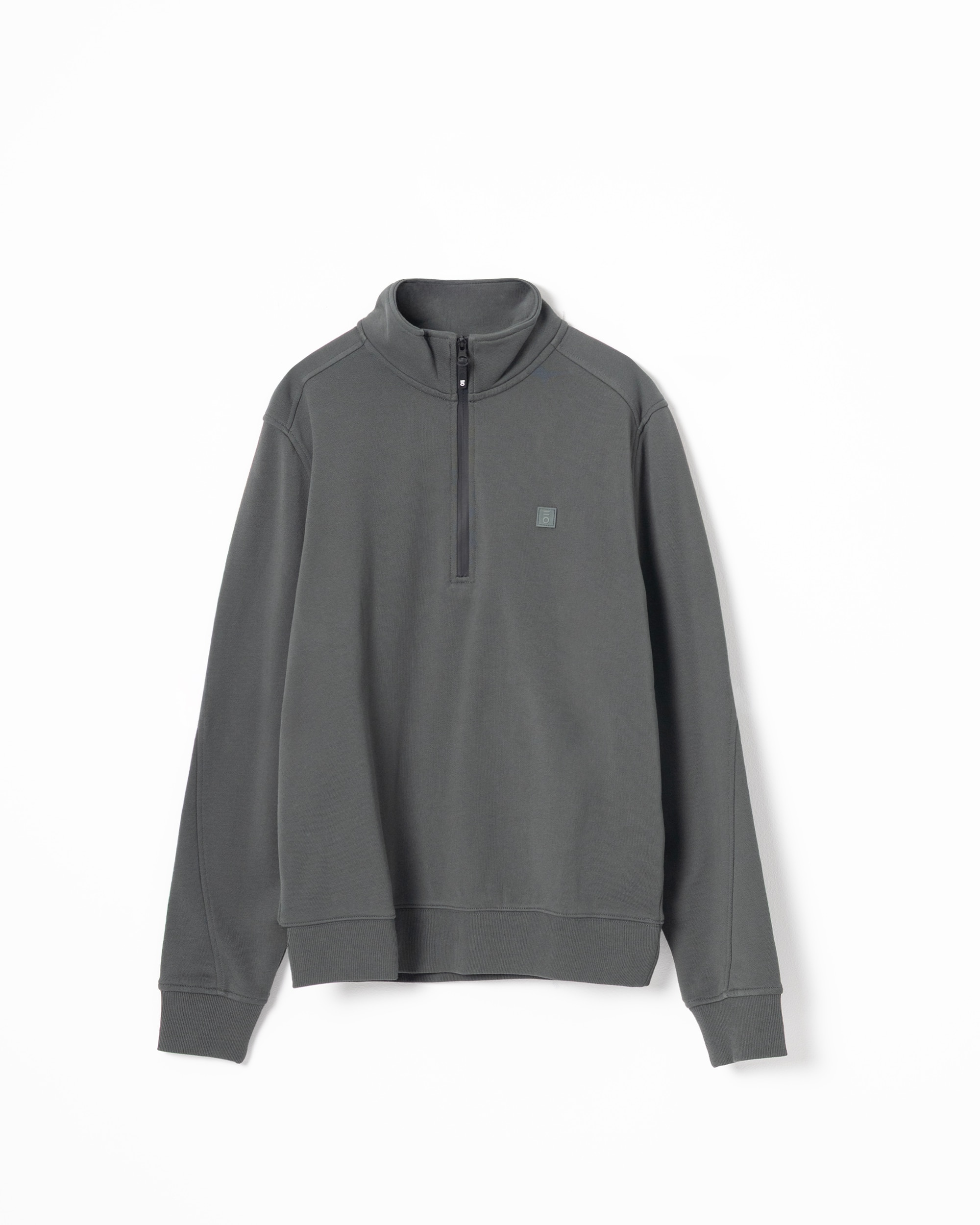 Sweatshirt Gola Mock com Fecho Zip Médio Verde-5