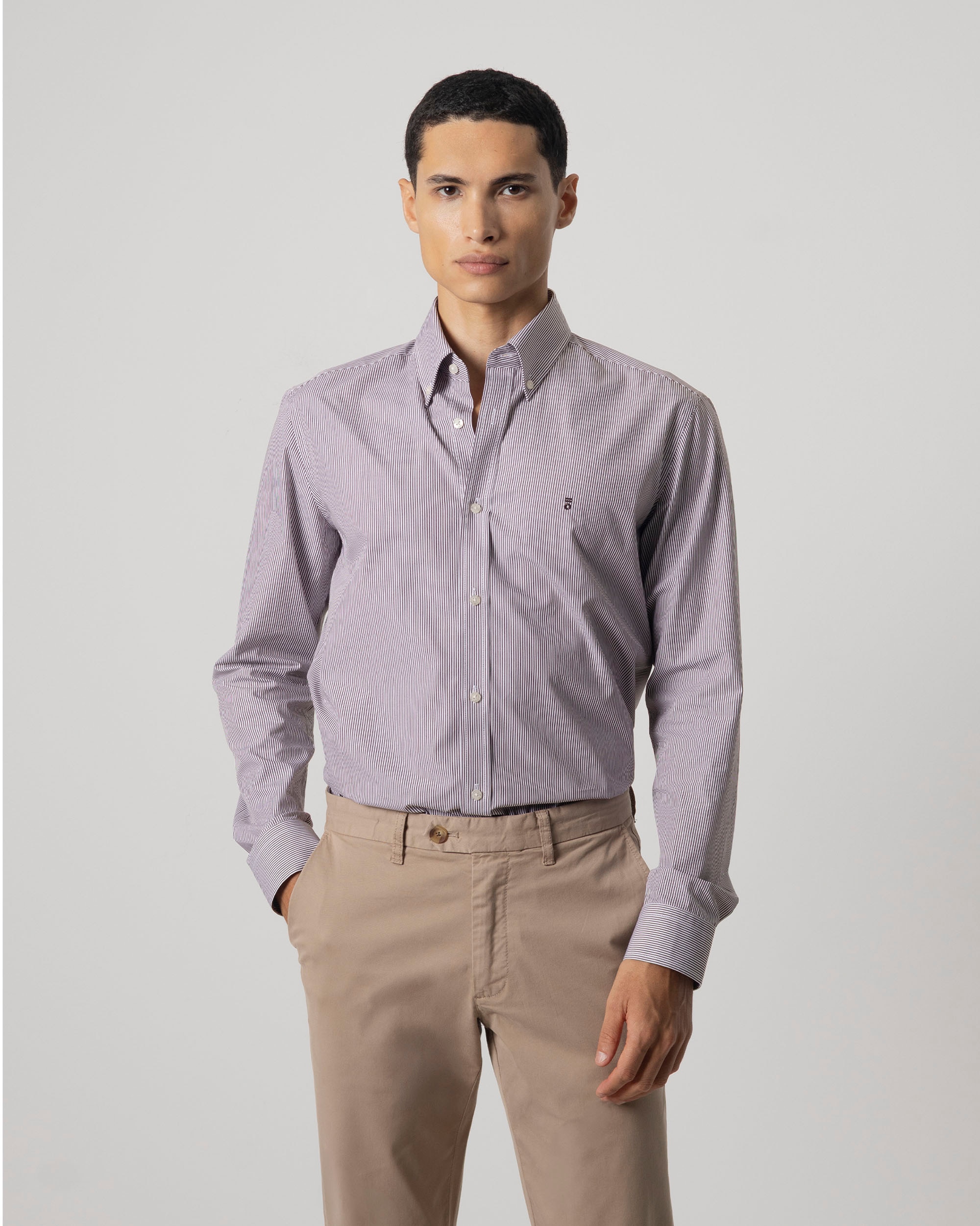 Imagem 0 de Camisa Popelina Mil Riscas Slim Fit