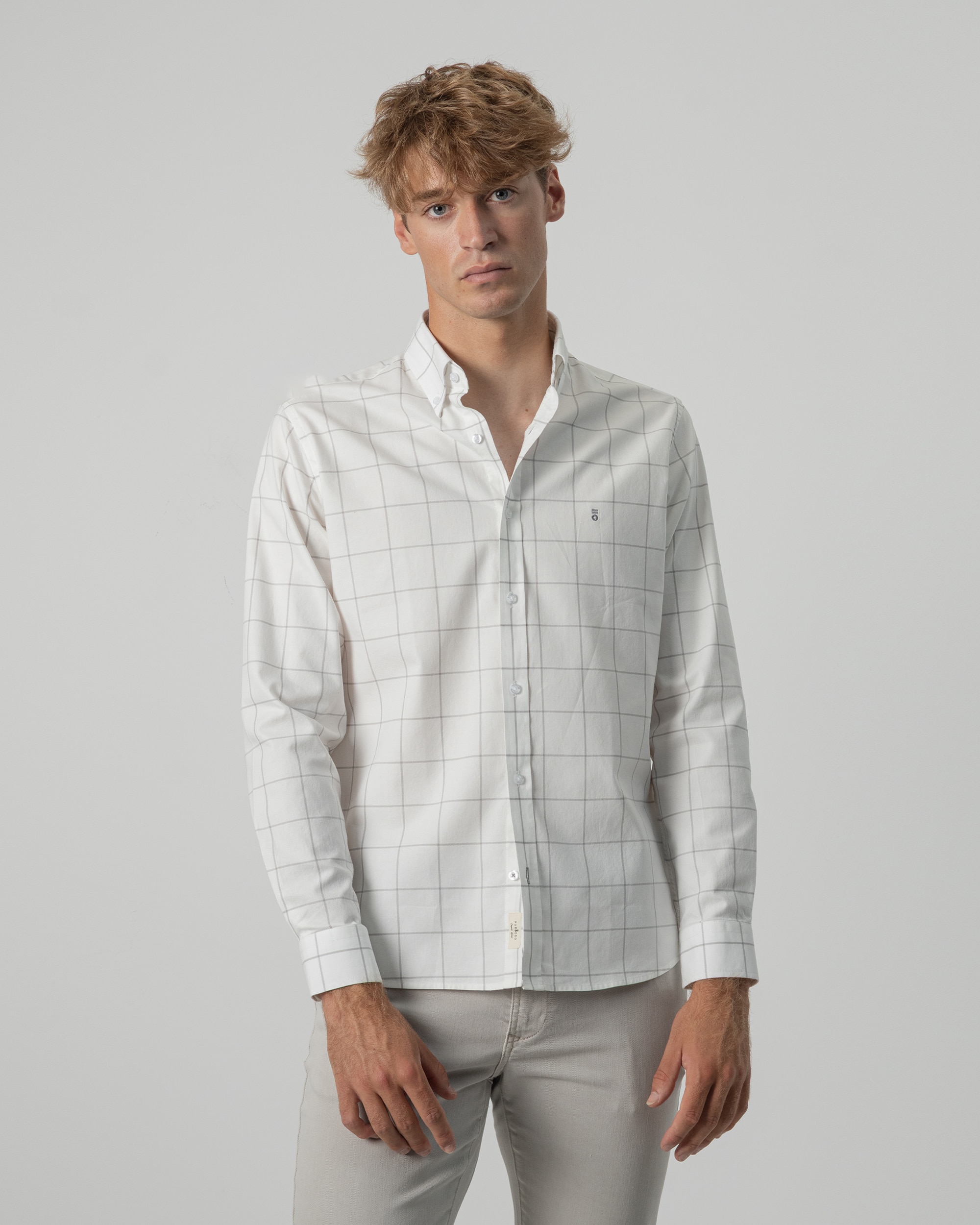 Imagem 0 de Camisa Aos Quadrados Janela em Algodão Slim Fit