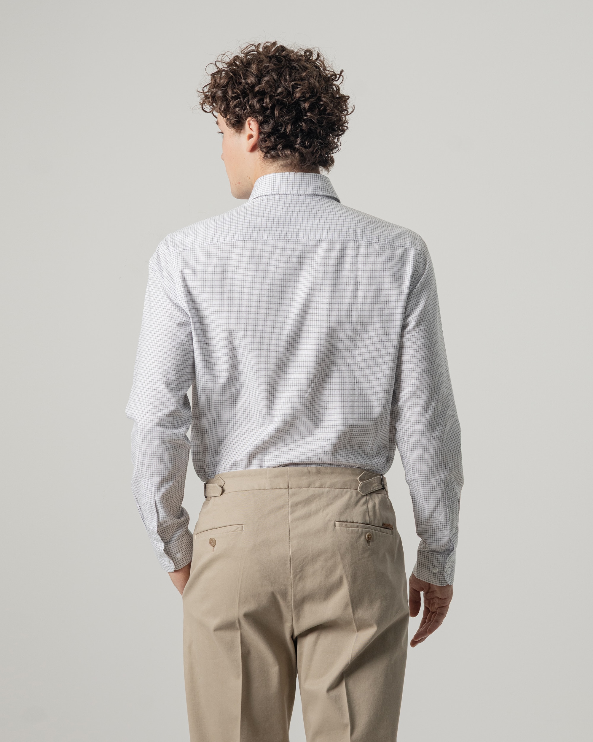 Camisa Aos Quadrados em Algodão Slim Fit Preto-4