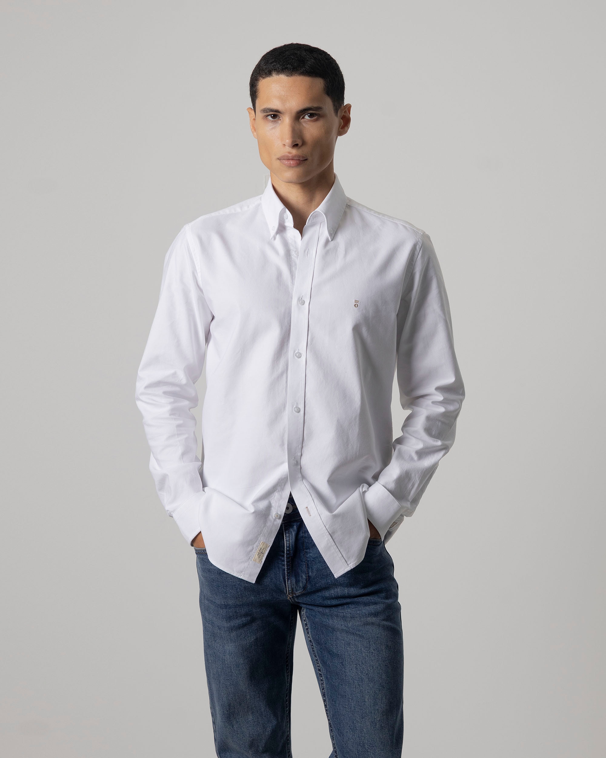 Camisa Oxford Algodão Slim Fit Branco-2