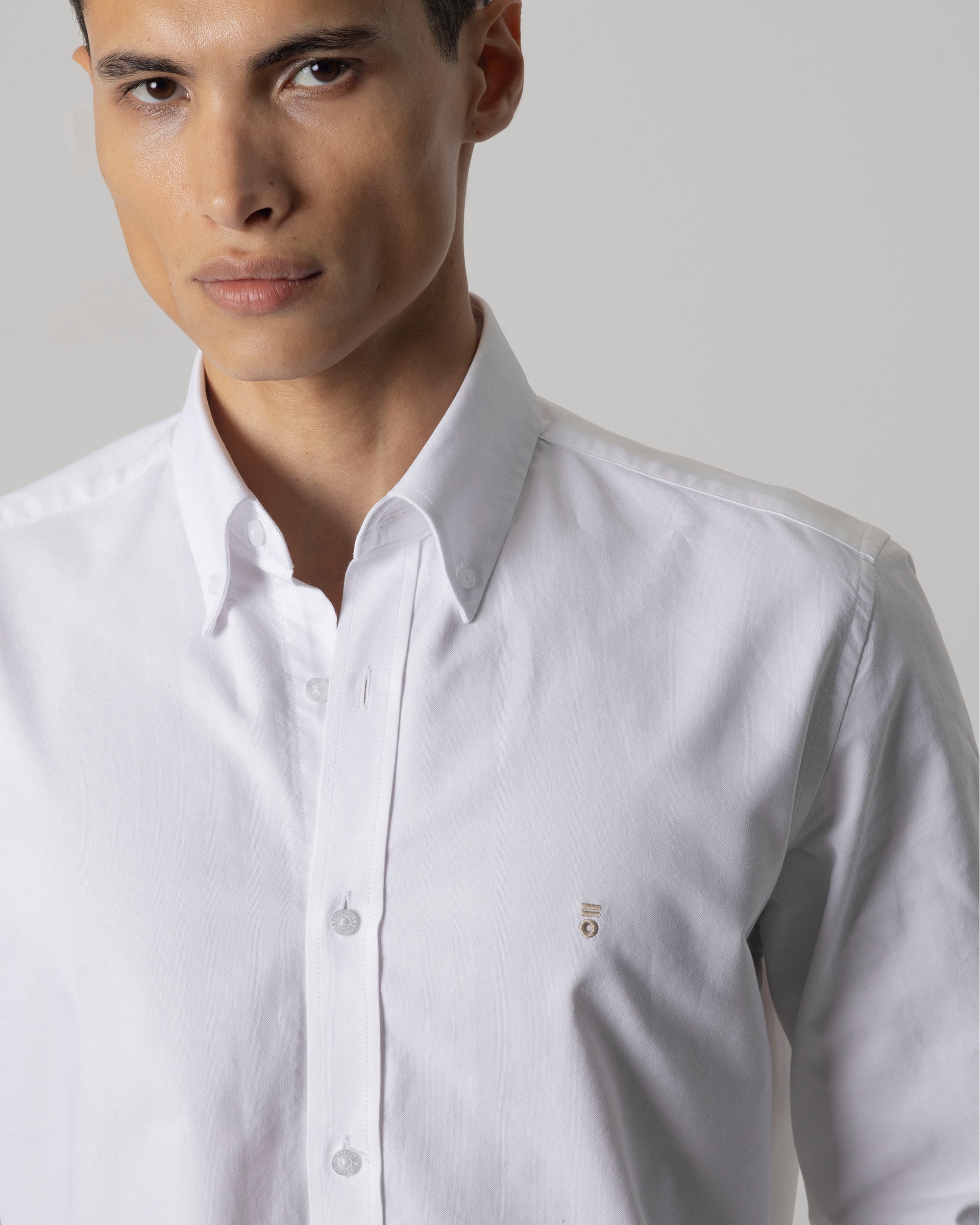 Camisa Oxford Algodão Slim Fit Branco-3