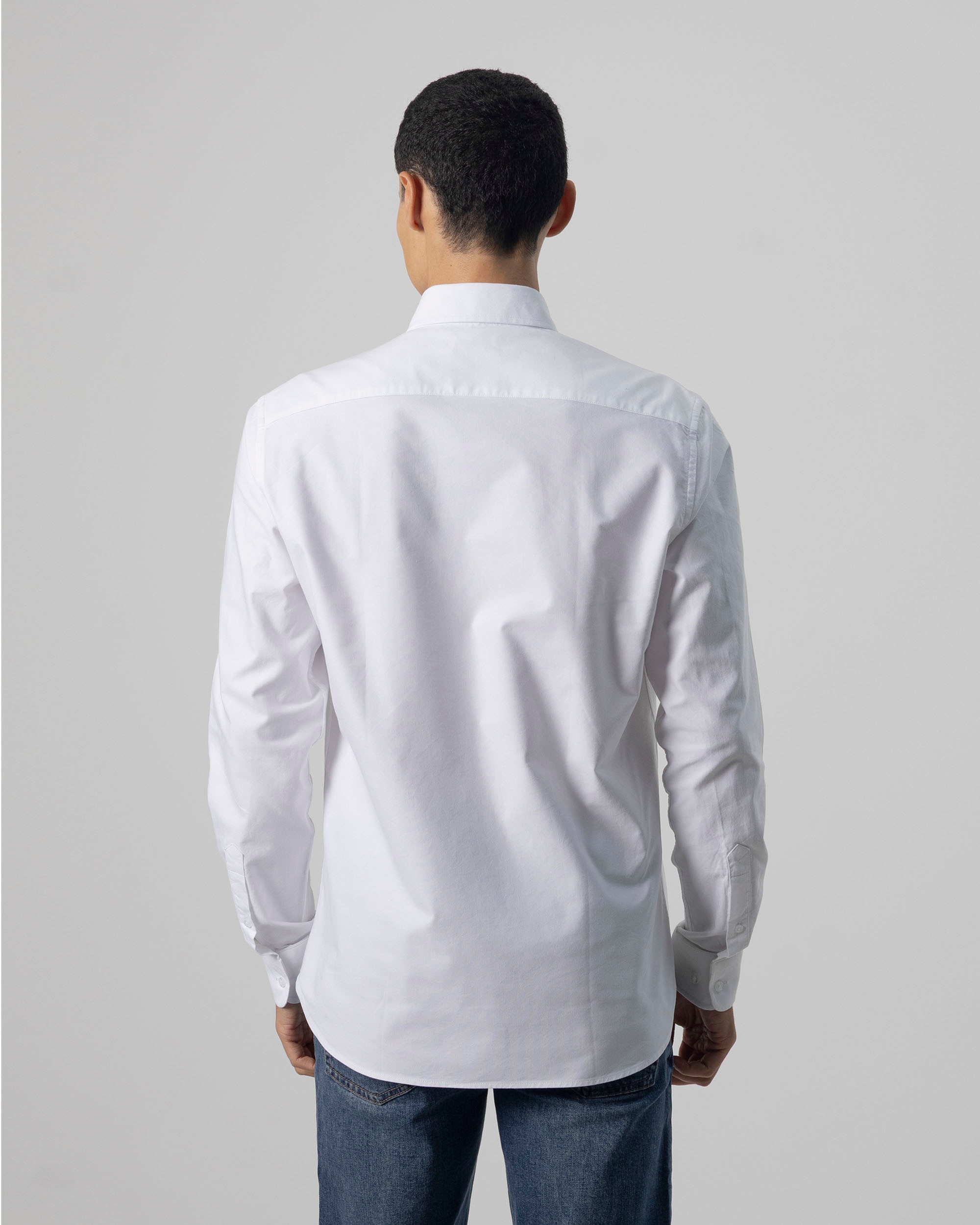 Camisa Oxford Algodão Slim Fit Branco-4