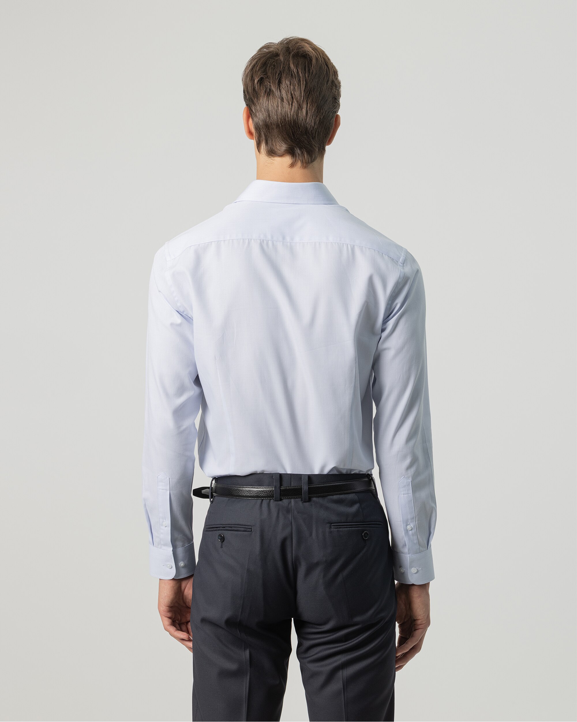 Camisa Formal Aos Microquadrados Regular Fit Azul-celeste-4