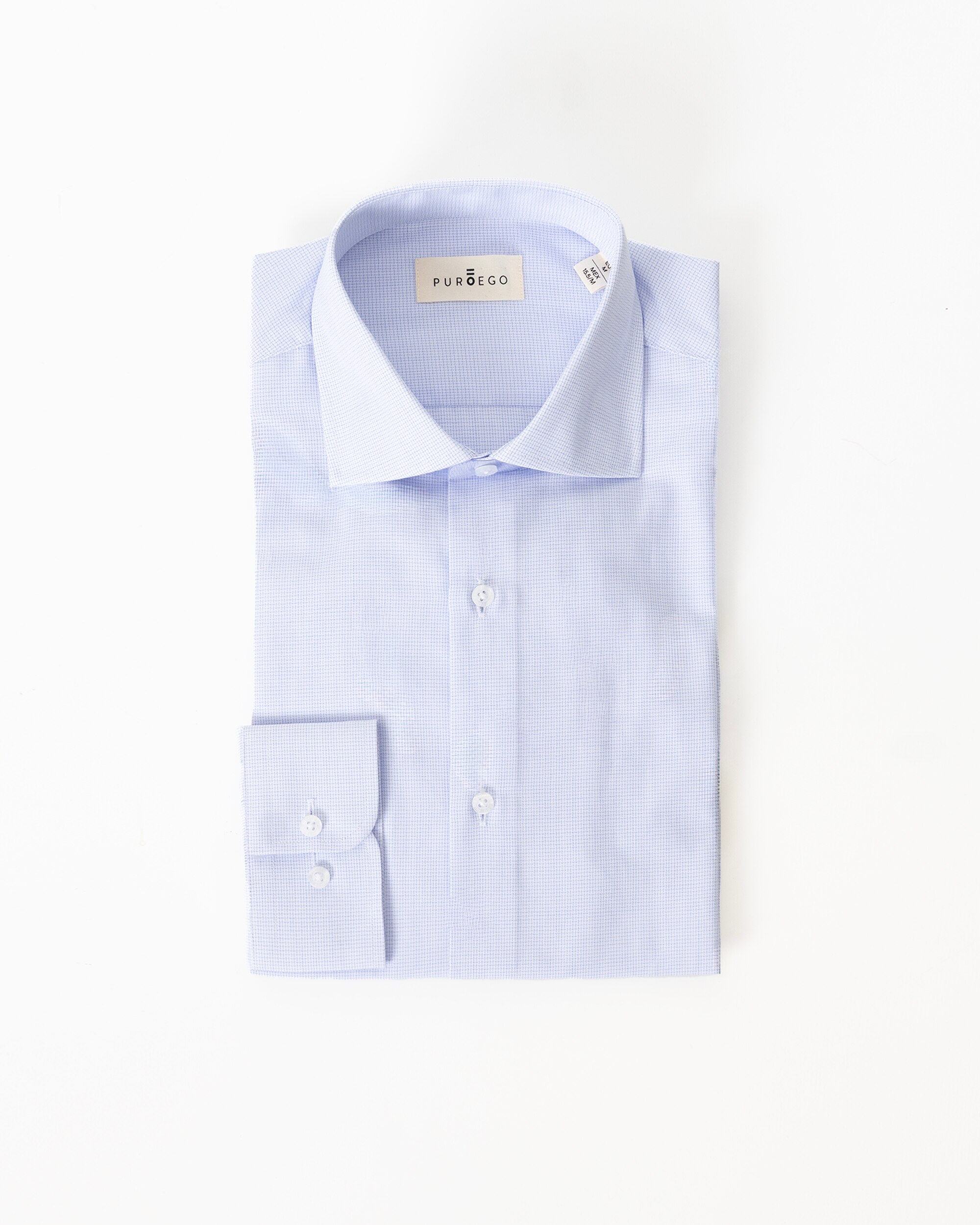 Camisa Formal Aos Microquadrados Regular Fit Azul-celeste-5