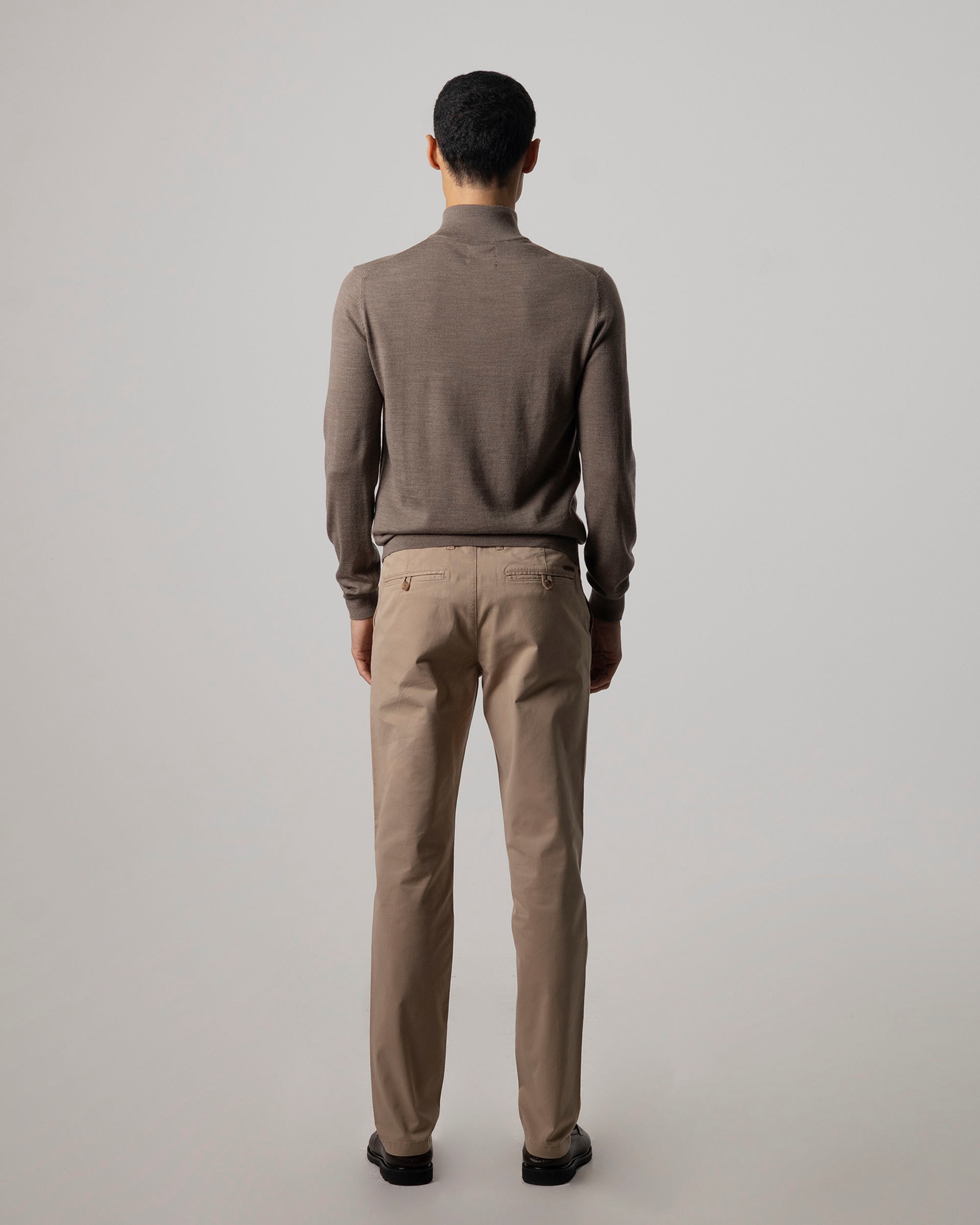 Calças Chino Twill Slim Fit Bege-4