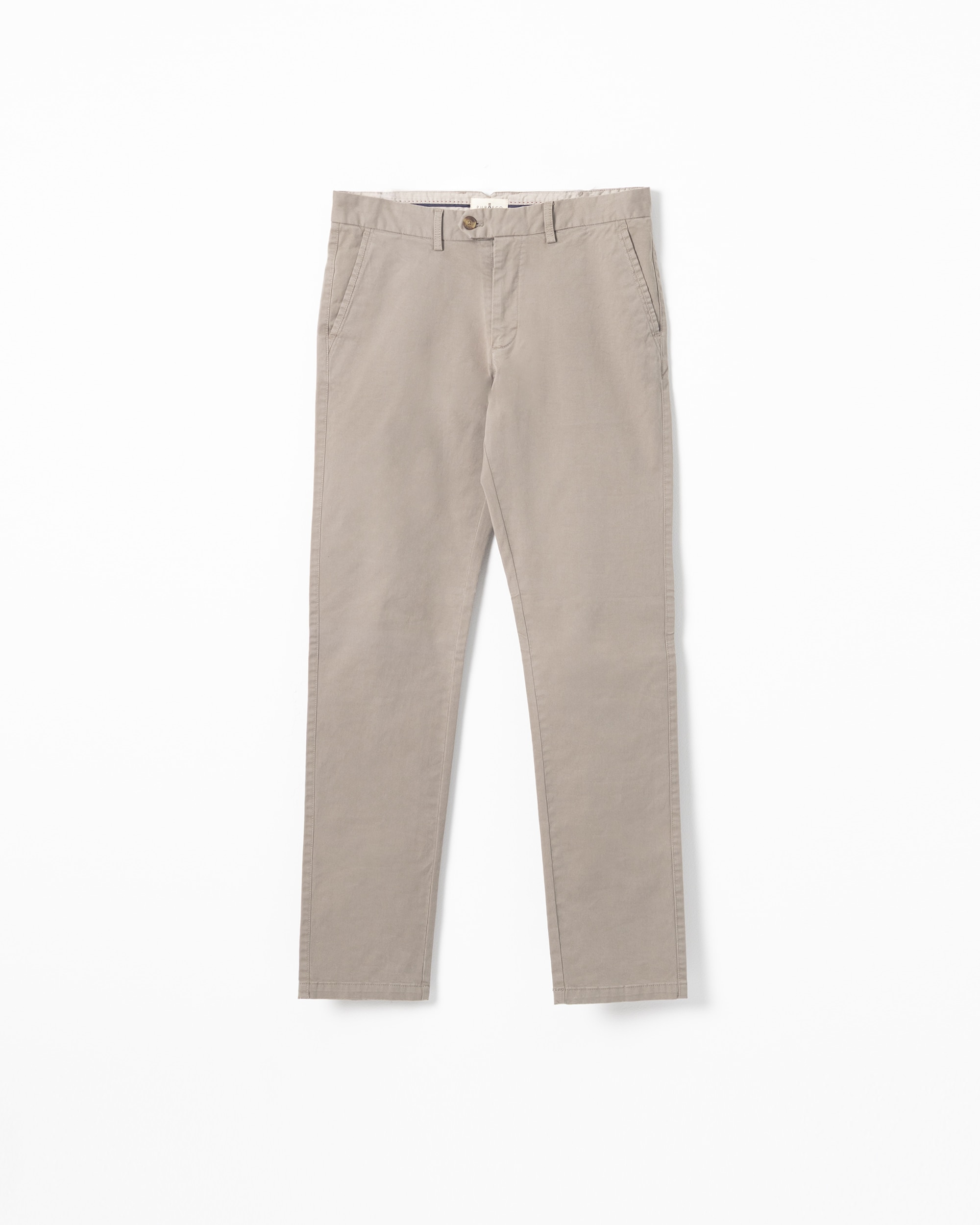 Calças Chino Twill Slim Fit Bege-5