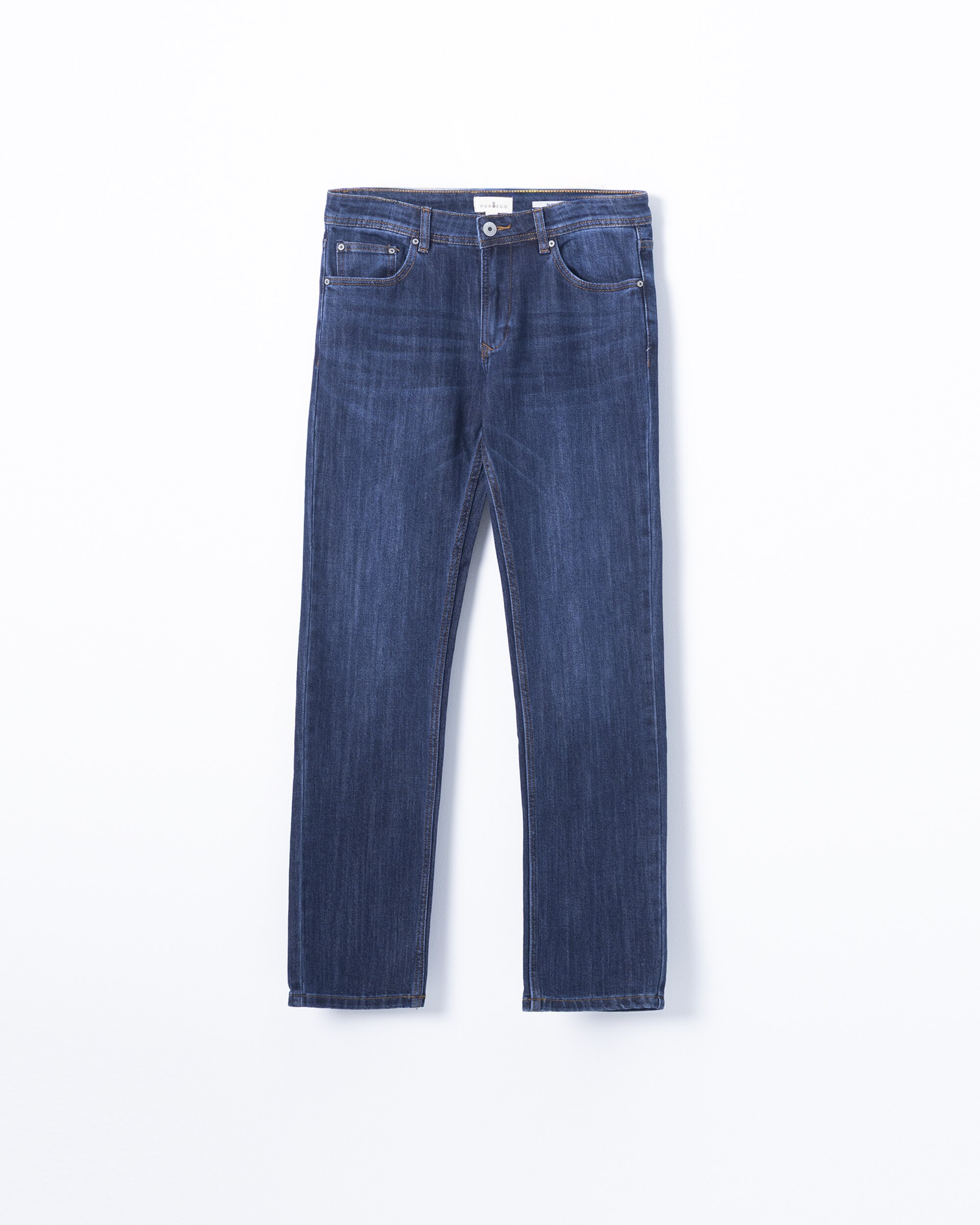 Calças Jeans Strecht Slim Fit Azul-escuro-5