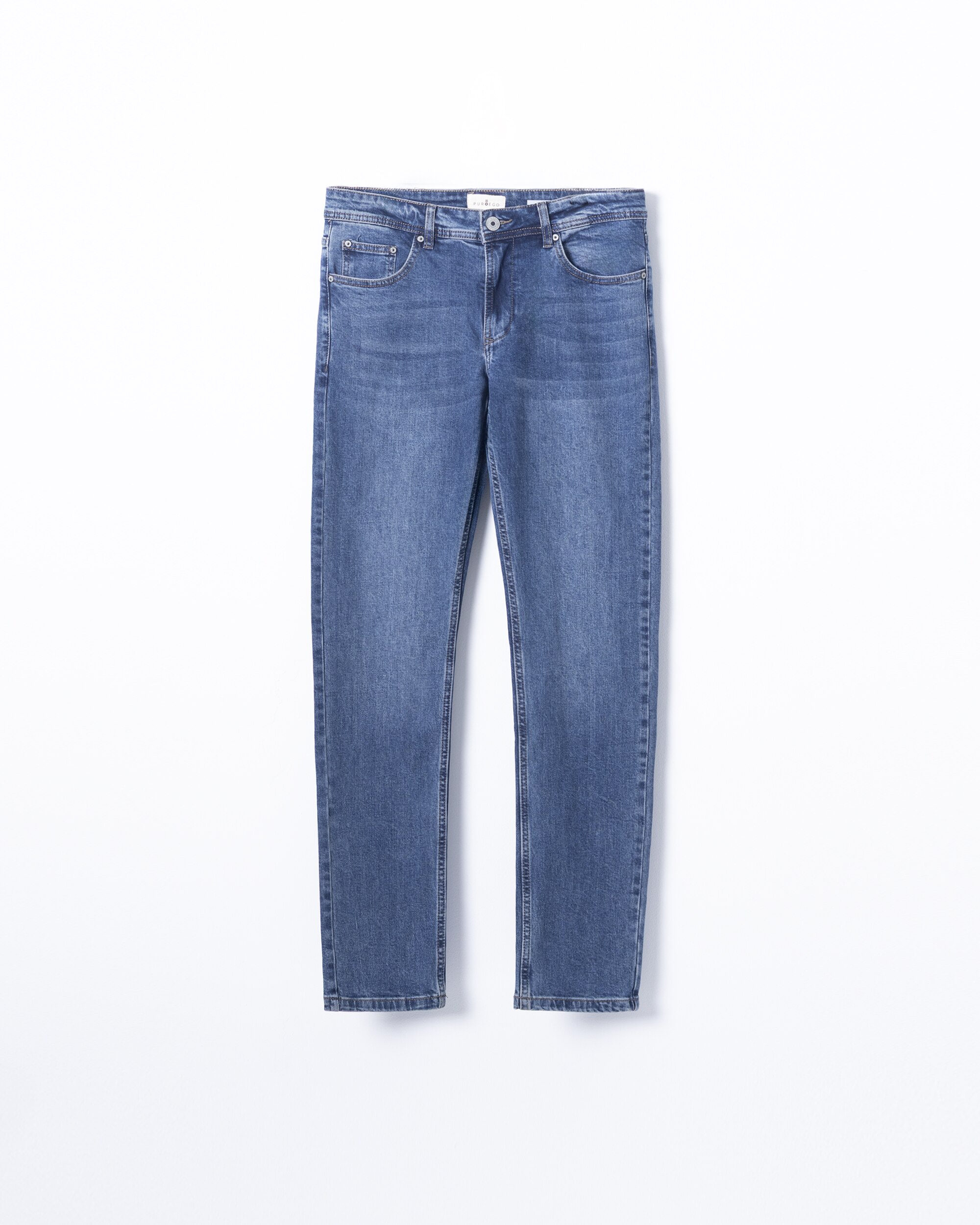 Calças Jeans Algodão Slim Fit Azul denim-5