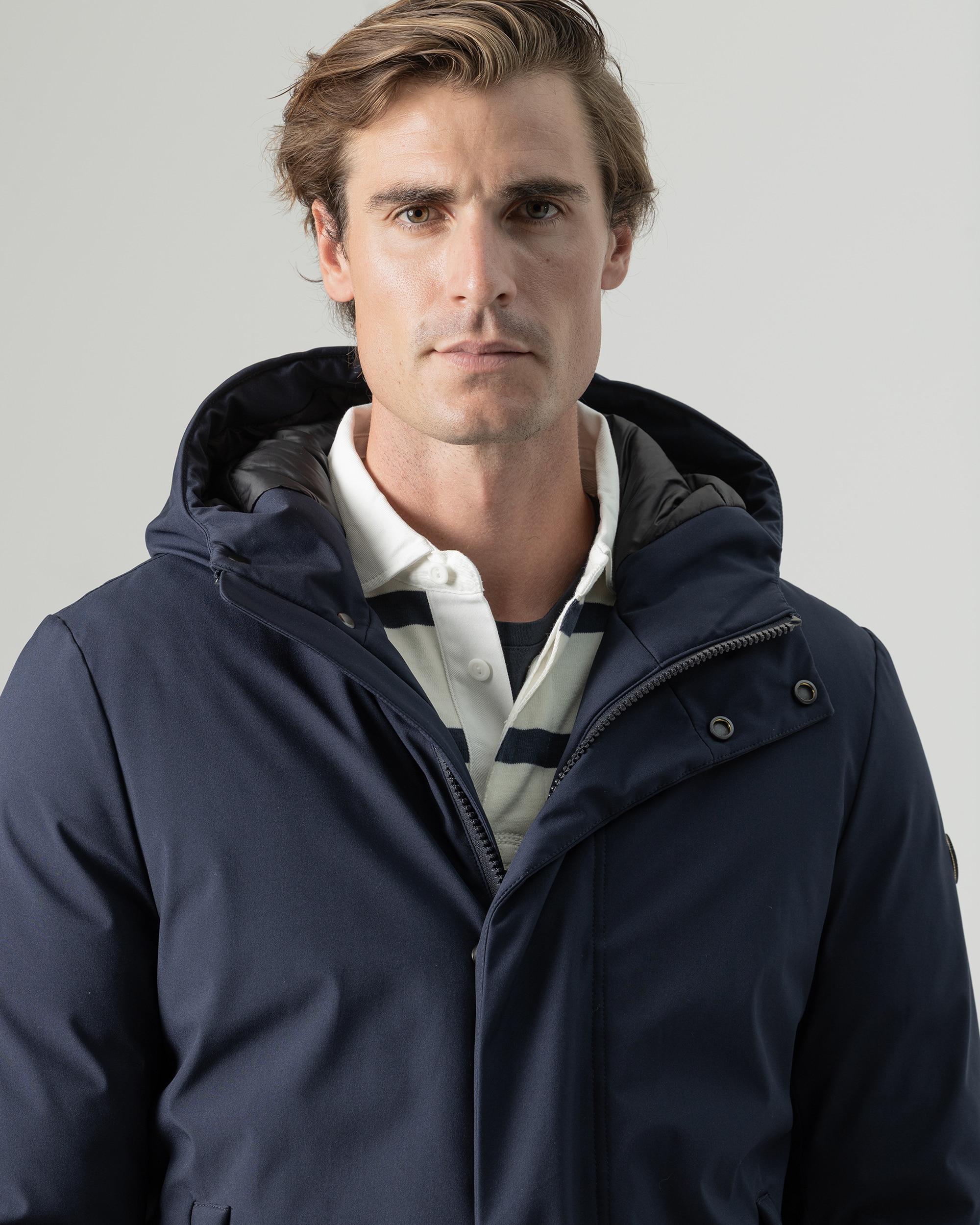 Parka Técnica Acolchoada com Capuz Azul-marinho-3