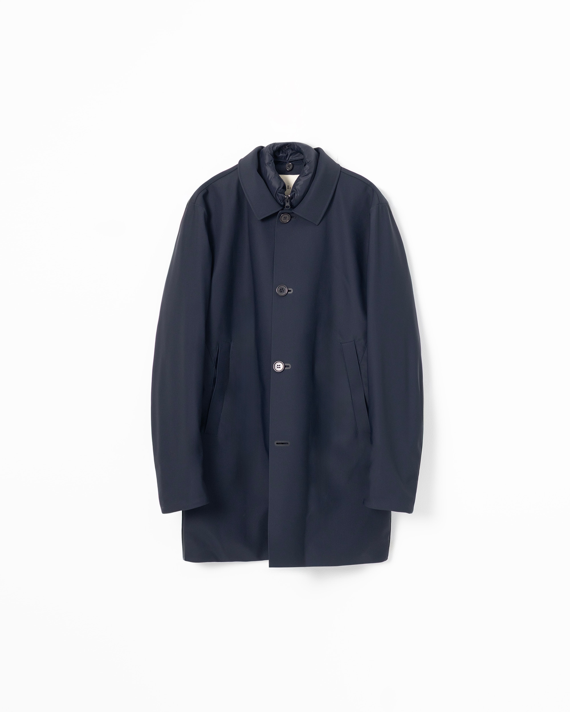 Gabardina Acolchoada com Gola Desmontável Azul-marinho-5