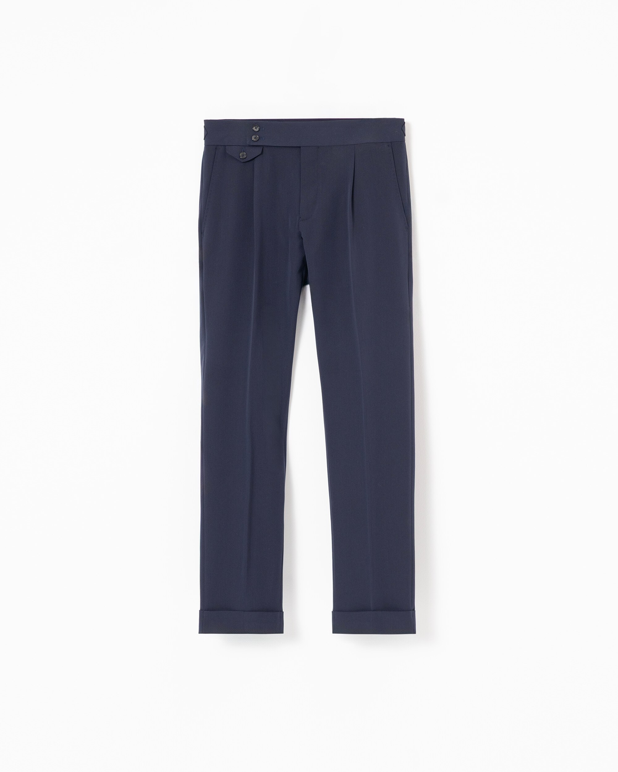 Calças de Vestir Altas Non Iron Slim Fit Azul-marinho-5