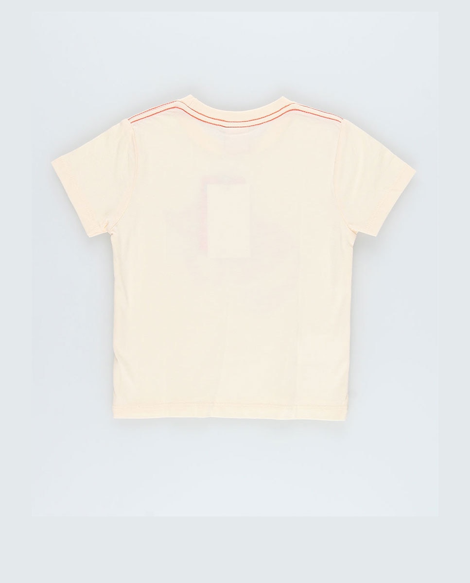 T-shirt de Malha Infantil com Estampado de Raposa em Cru Boboli Cru-4
