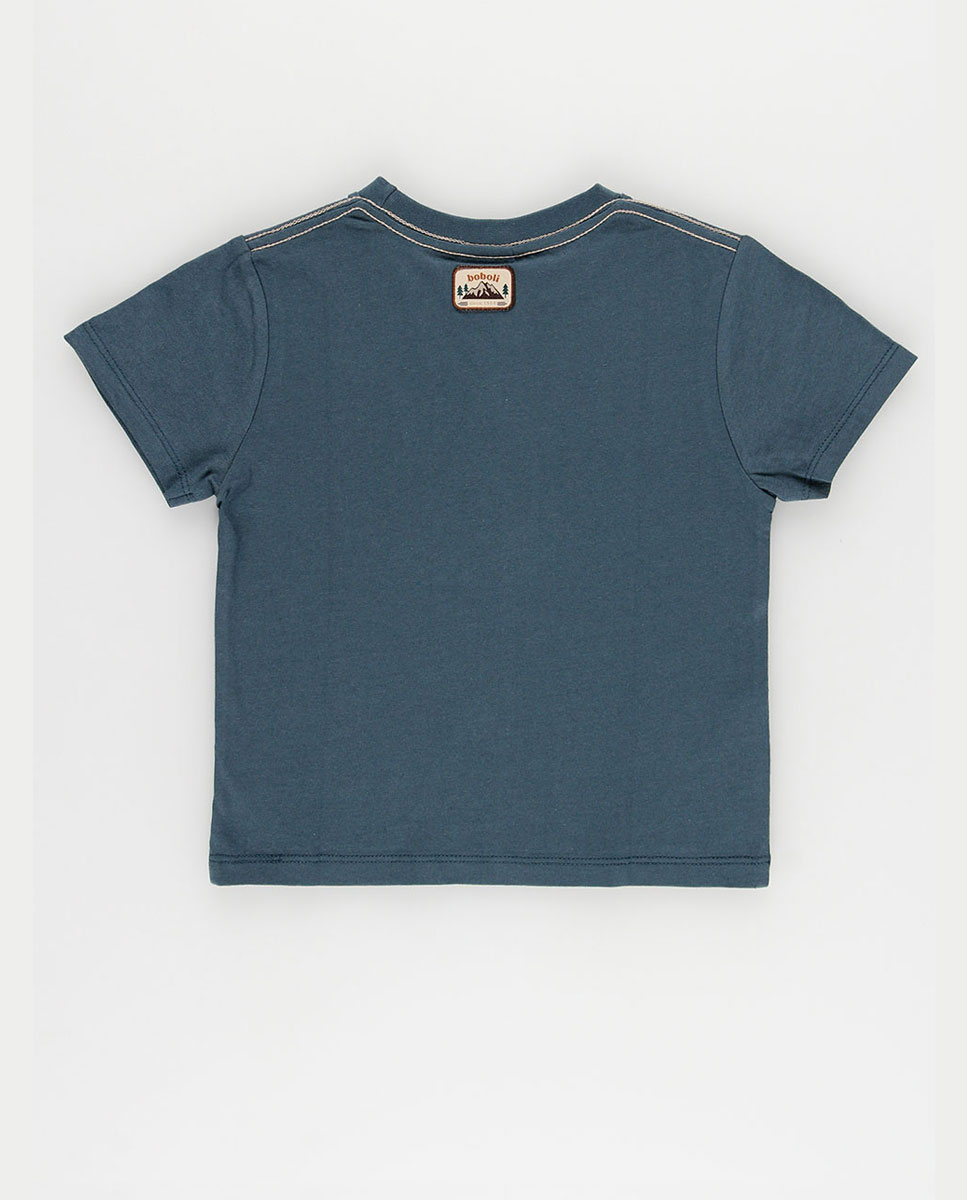 T-shirt de Malha Infantil com Estampado "happy Camper" em Verde Boboli Verde-3