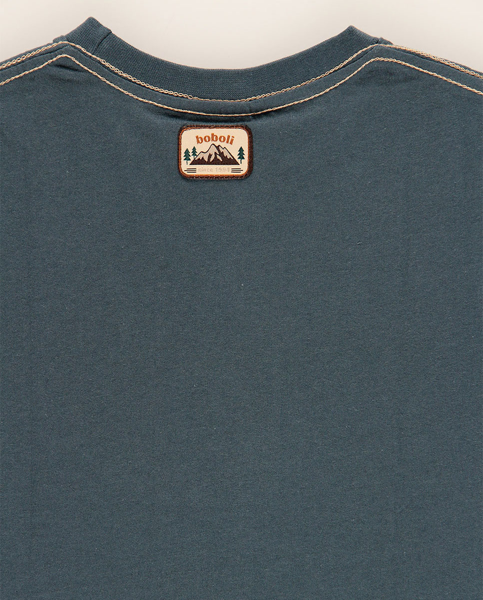 T-shirt de Malha Infantil com Estampado "happy Camper" em Verde Boboli Verde-5