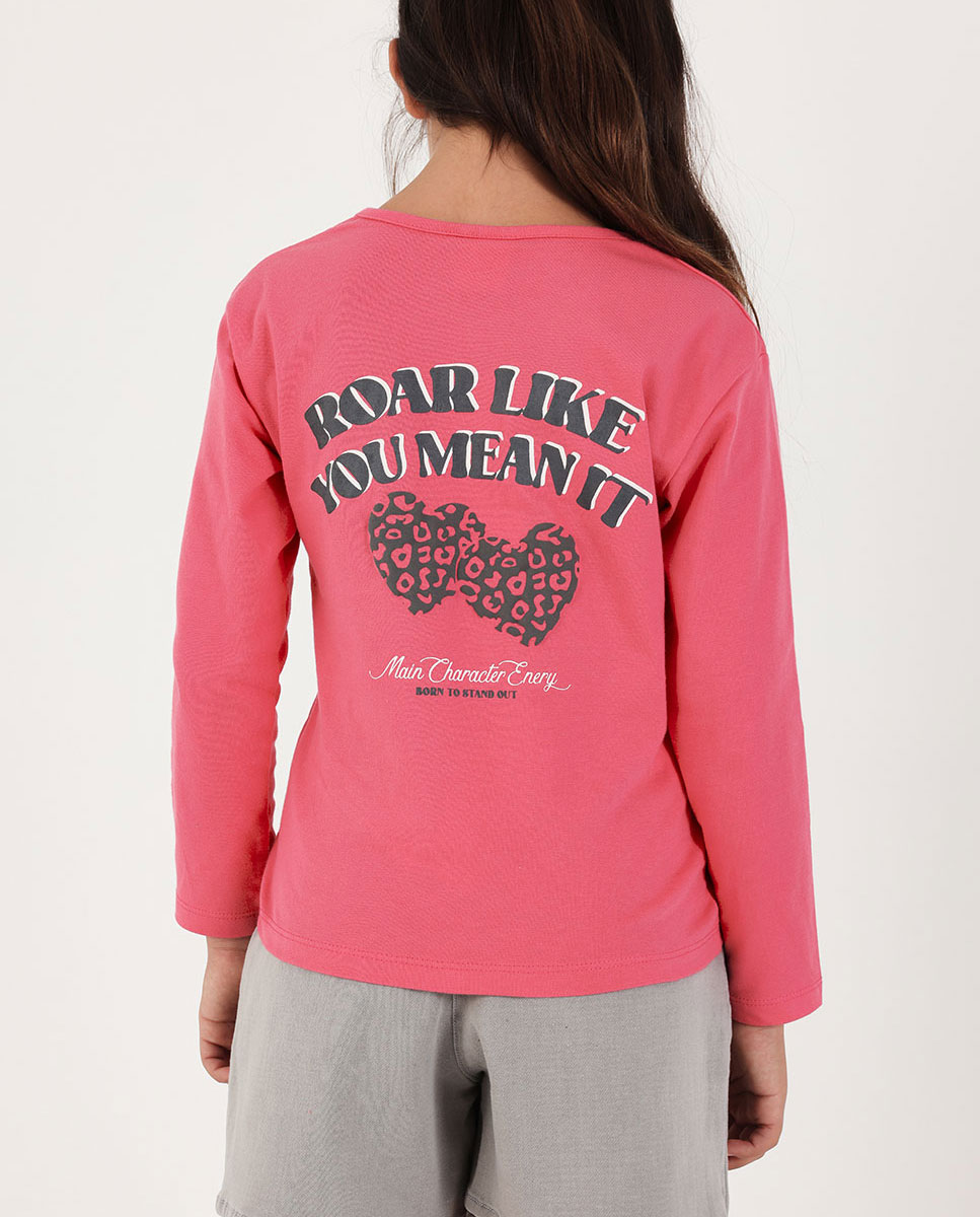 T-shirt de Malha Infantil com Coração e Mensagem "born To Stand Out" em Vermelho Boboli Vermelho-2