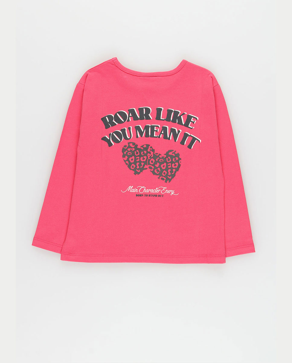 T-shirt de Malha Infantil com Coração e Mensagem "born To Stand Out" em Vermelho Boboli Vermelho-4