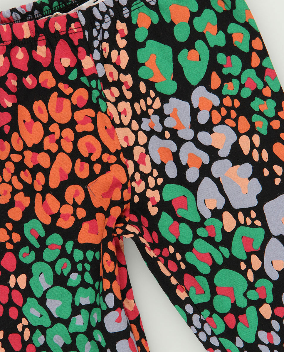 Leggings À Boca de Sino Infantil com Estampado Animal Print Multicolor Boboli Multicolor-3