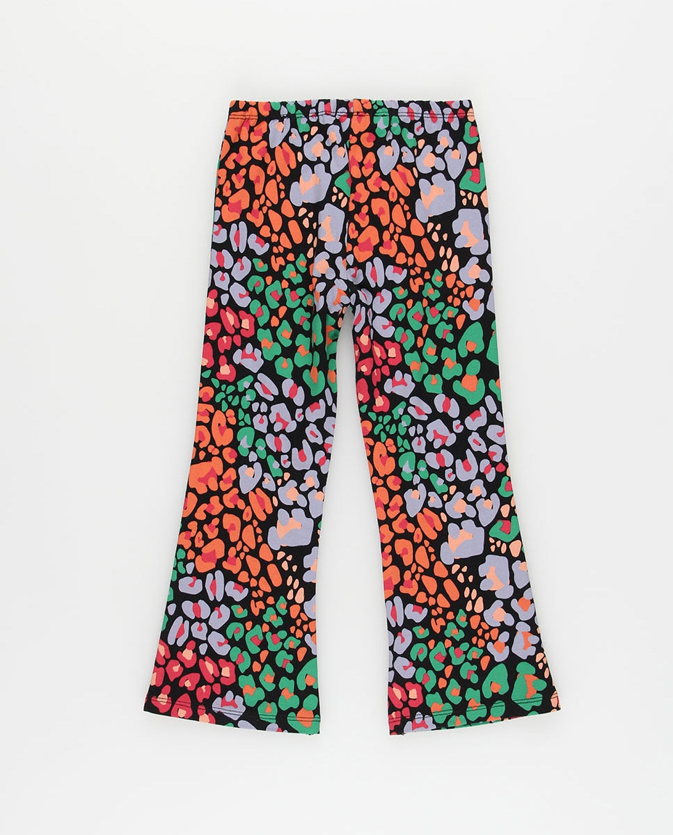 Leggings À Boca de Sino Infantil com Estampado Animal Print Multicolor Boboli Multicolor-5