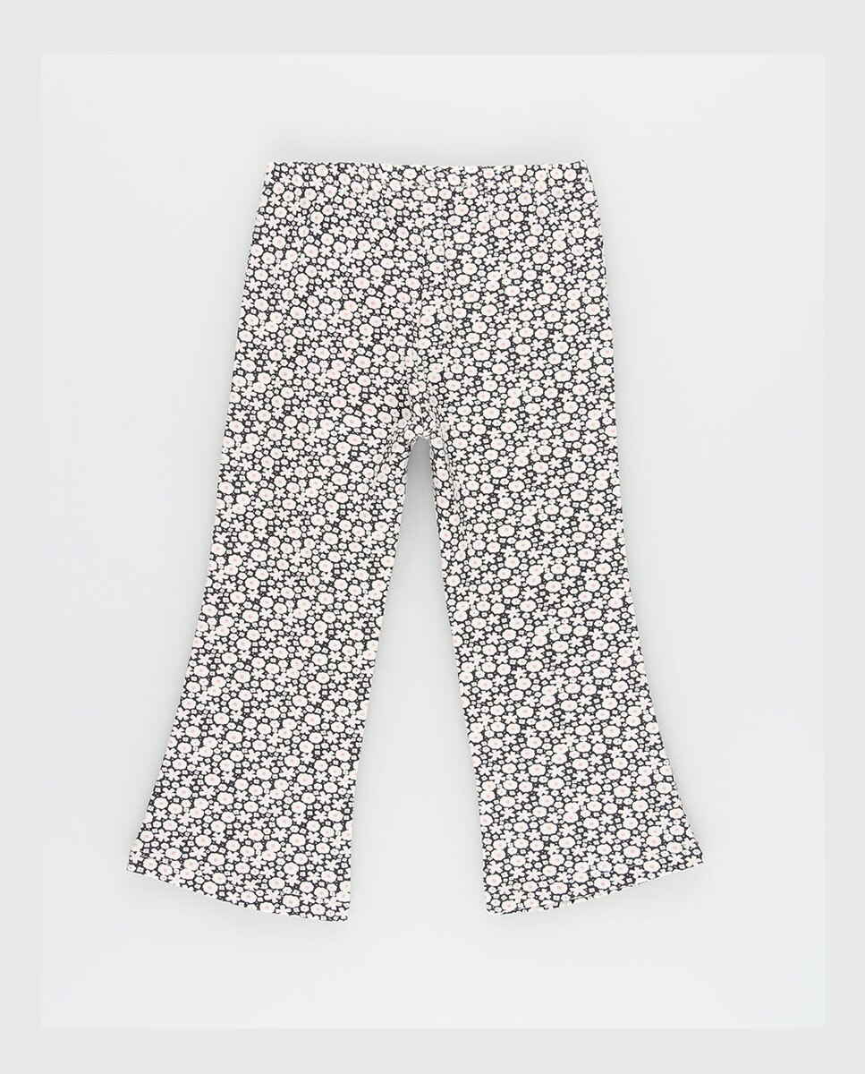 Leggings Infantil de Malha com Estampado de Flores Branco-4
