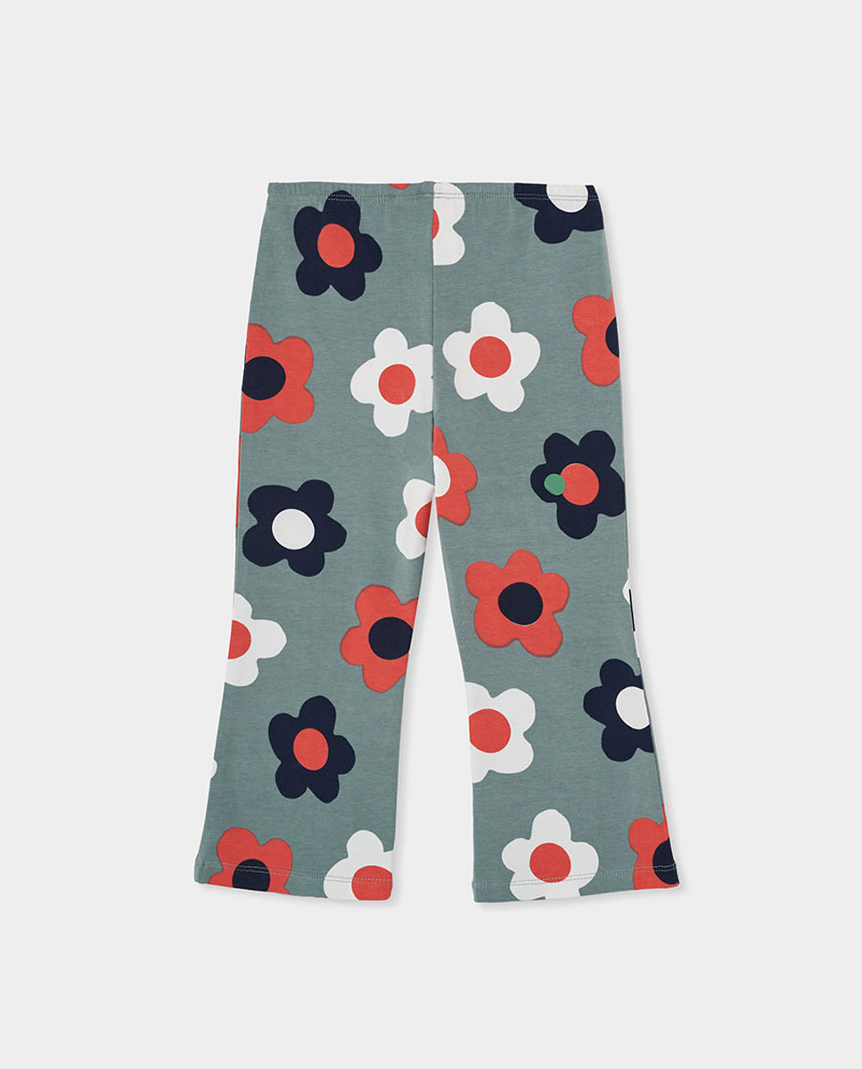 Leggings Infantil com Estampado de Flores Multicolor-2